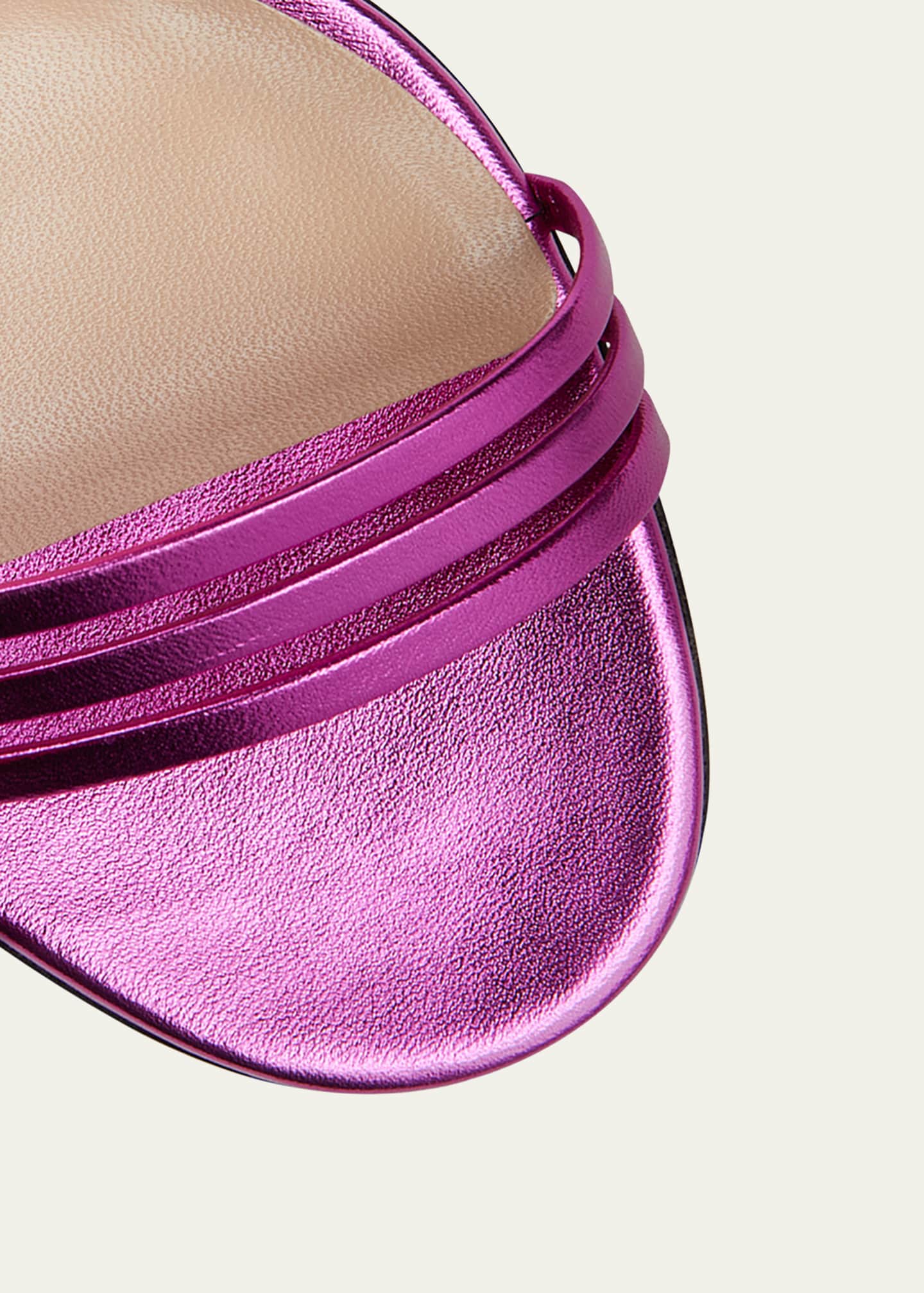 Gucci Ilse Metallic Leather Sandals