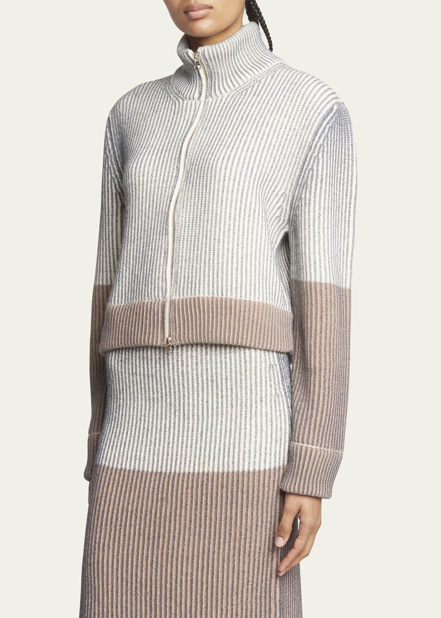 MM6 Maison Margiela Knit Colorblock Sportsjacket - Bergdorf Goodman