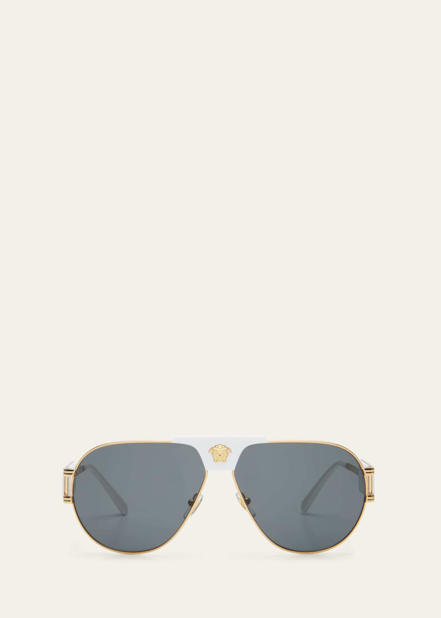 Versace Medusa Steel & Acetate Aviator Sunglasses - Bergdorf Goodman