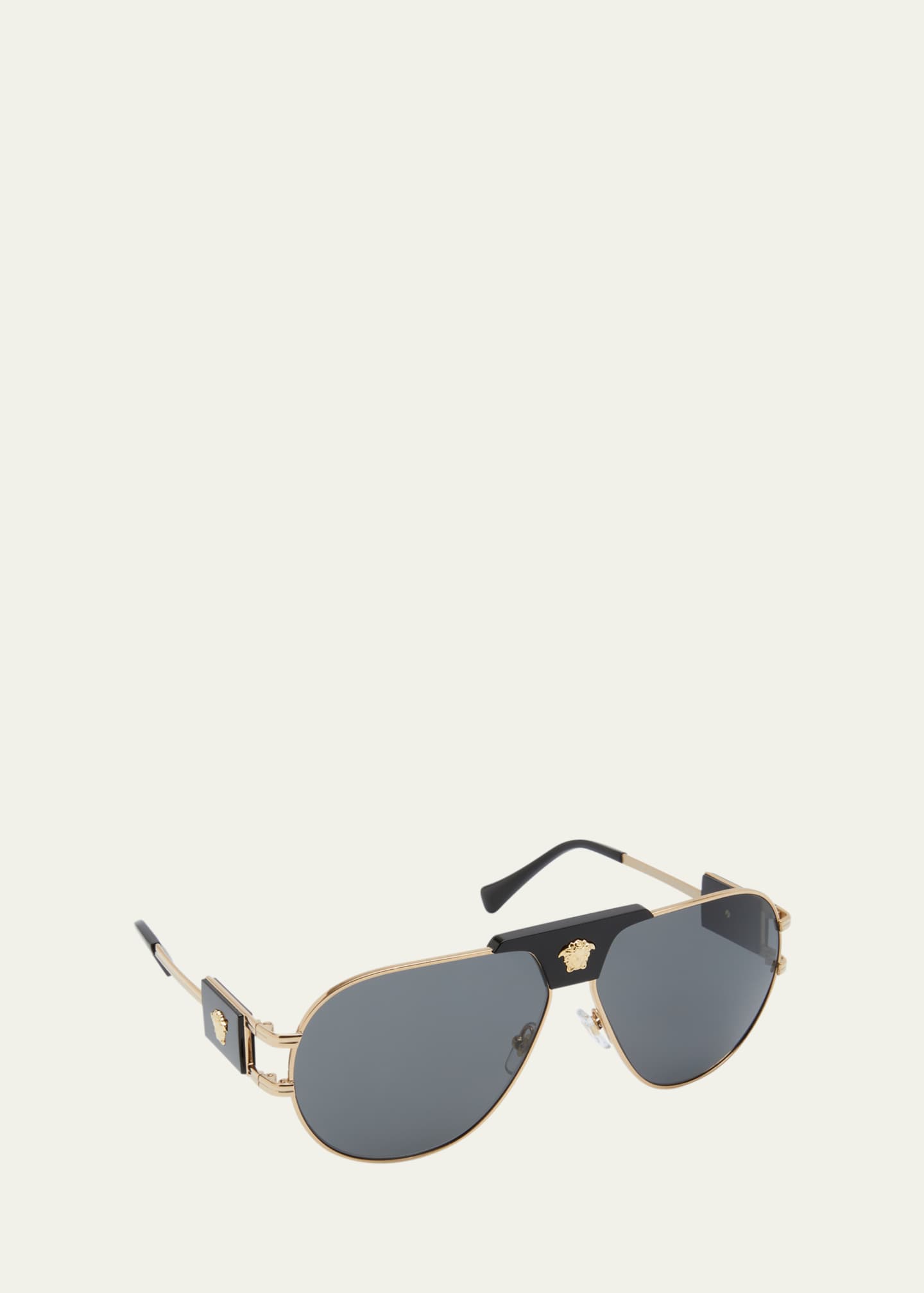 Versace Medusa Steel & Acetate Aviator Sunglasses - Bergdorf Goodman