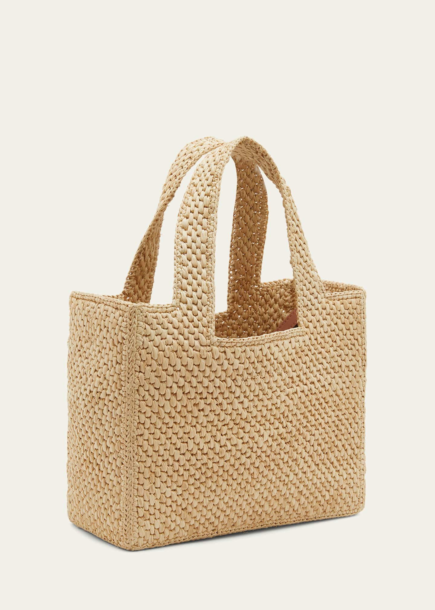 Loewe x Paula’s Ibiza Font Tote Small Bag in Raffia Image 3 of 5