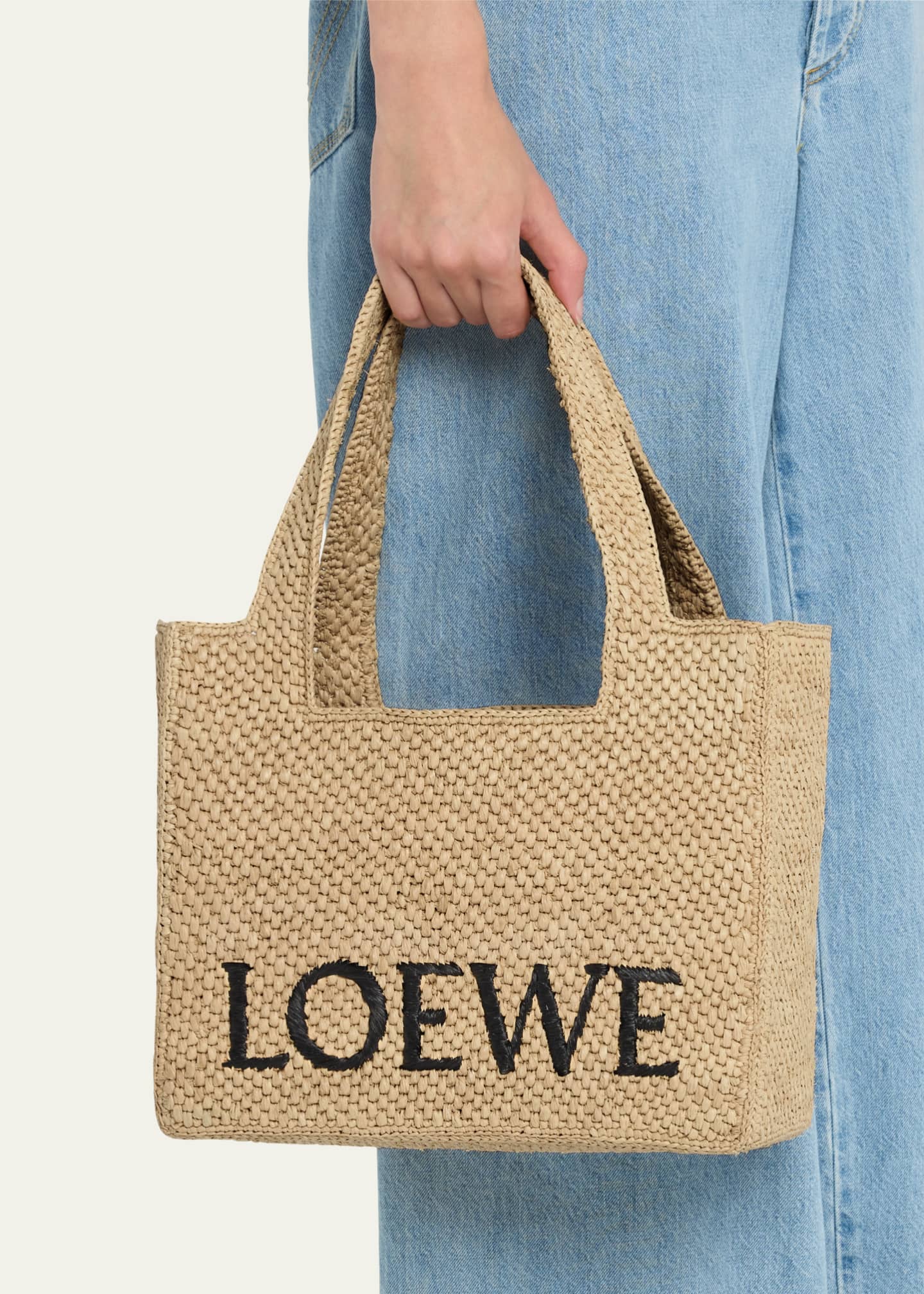 Shop LOEWE LOEWE x Paula's Ibiza Raffia Shoulder Bag