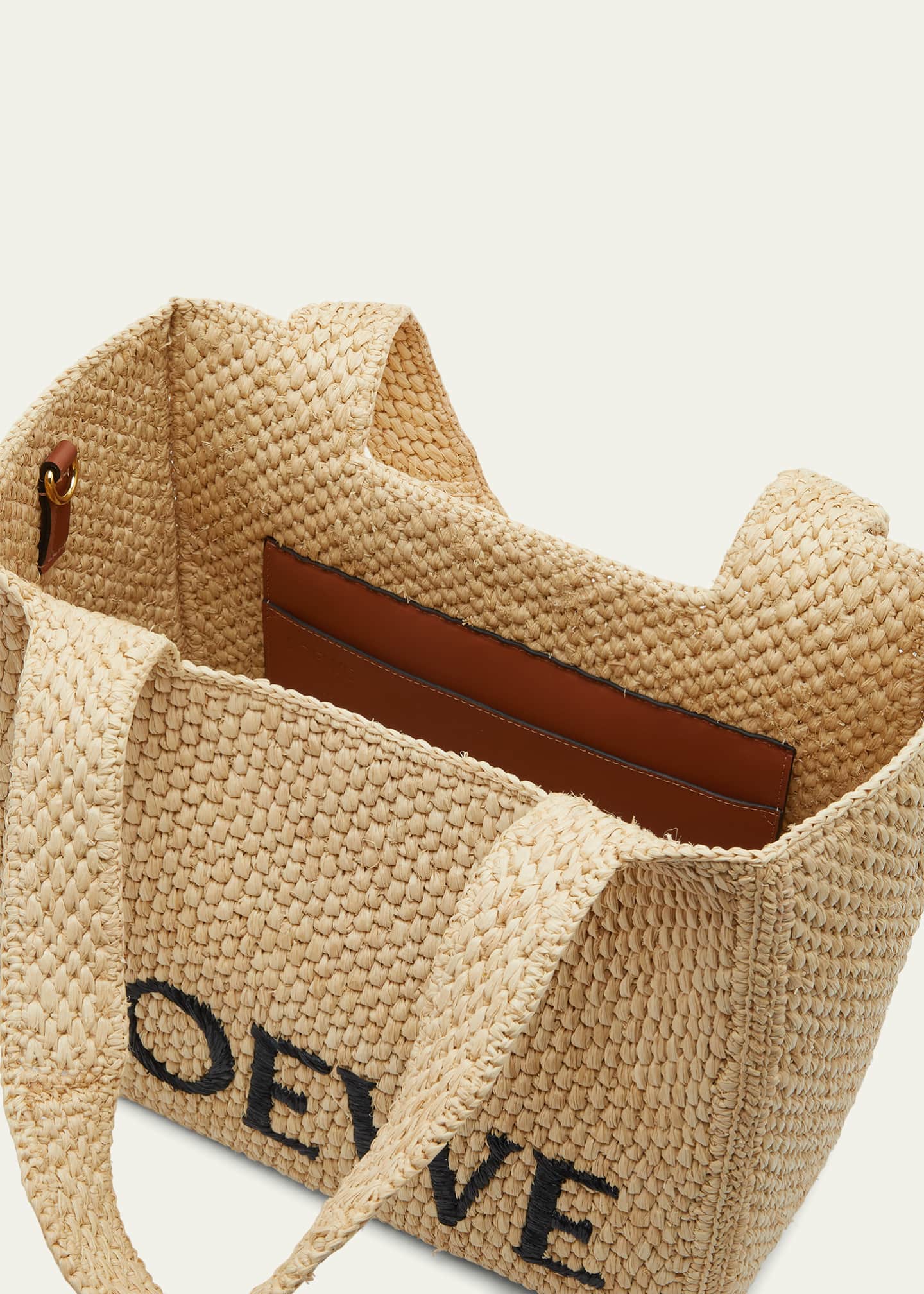 Loewe x Paula’s Ibiza Font Medium Tote Bag in Raffia Image 4 of 5