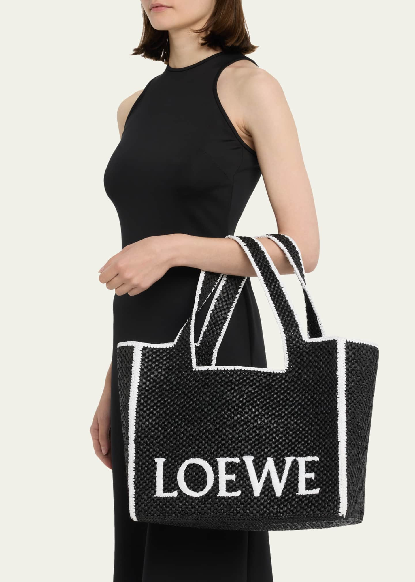 Loewe White Canvas Bucket Bag