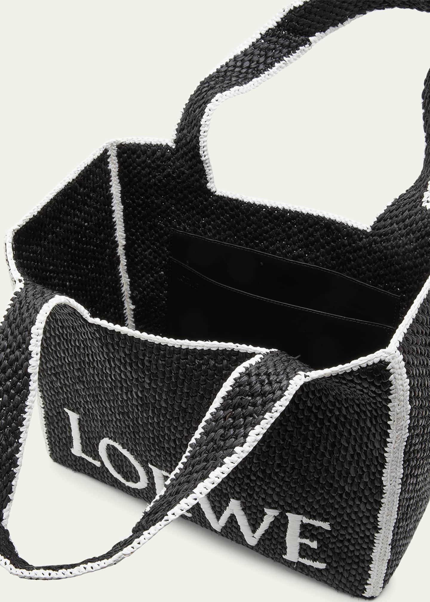 Loewe x Paula's Ibiza Font Logo Large Tote Bag in Raffia