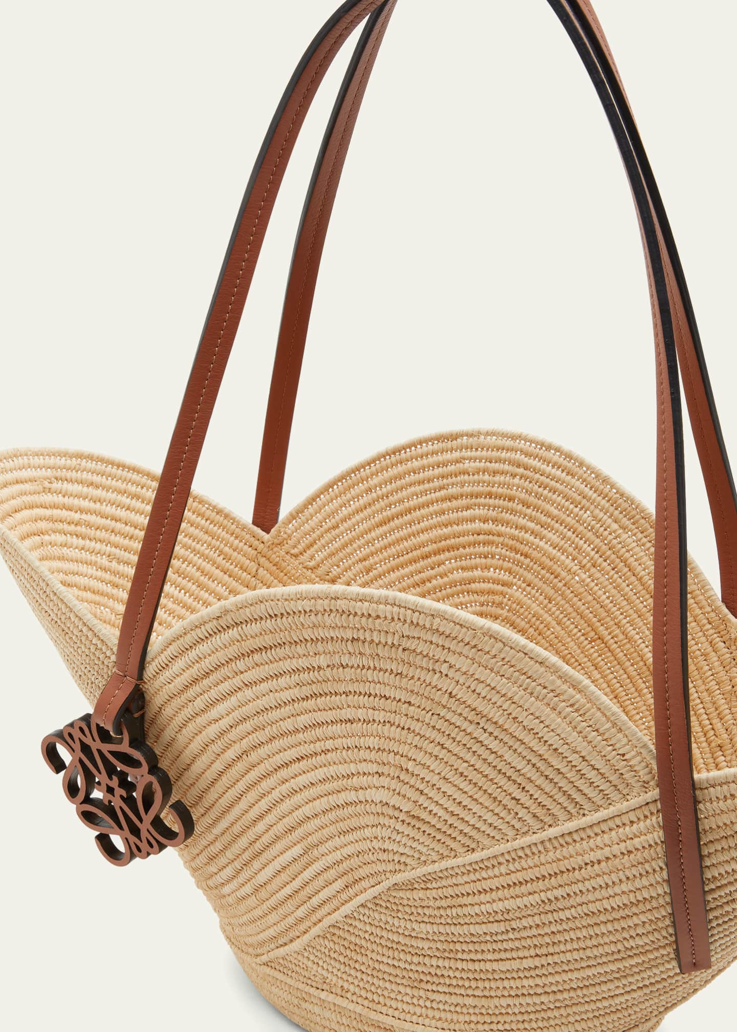 Basket raffia tote bag by Loewe