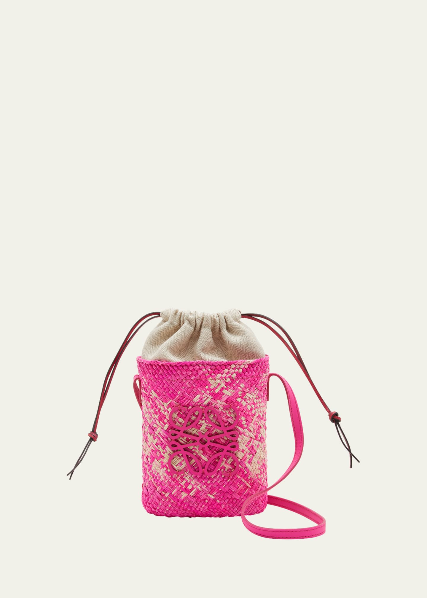 Loewe x Paula's Ibiza Anagram Melange Straw Shoulder Bag