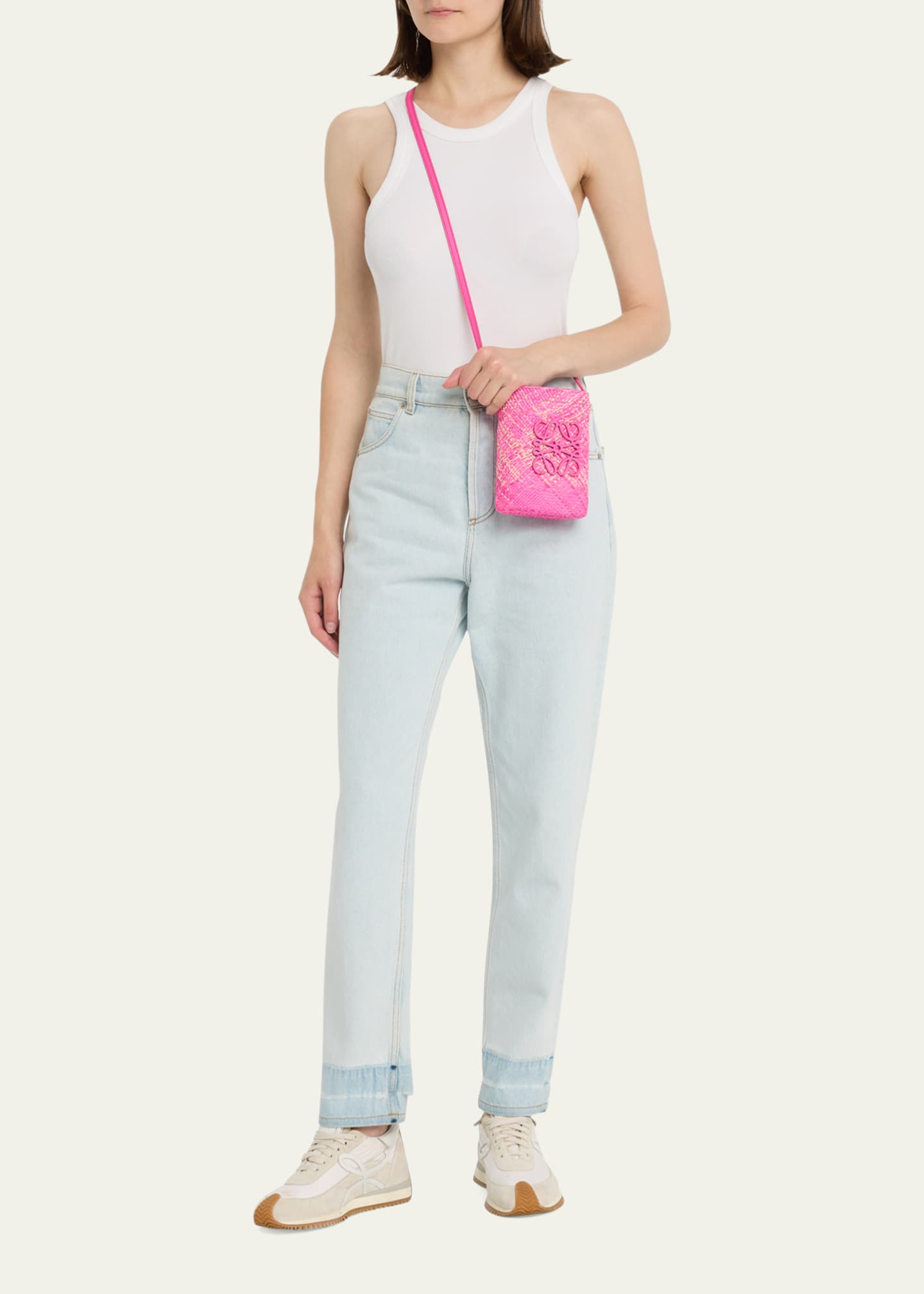 Loewe x Paula's Ibiza Anagram Melange Straw Shoulder Bag