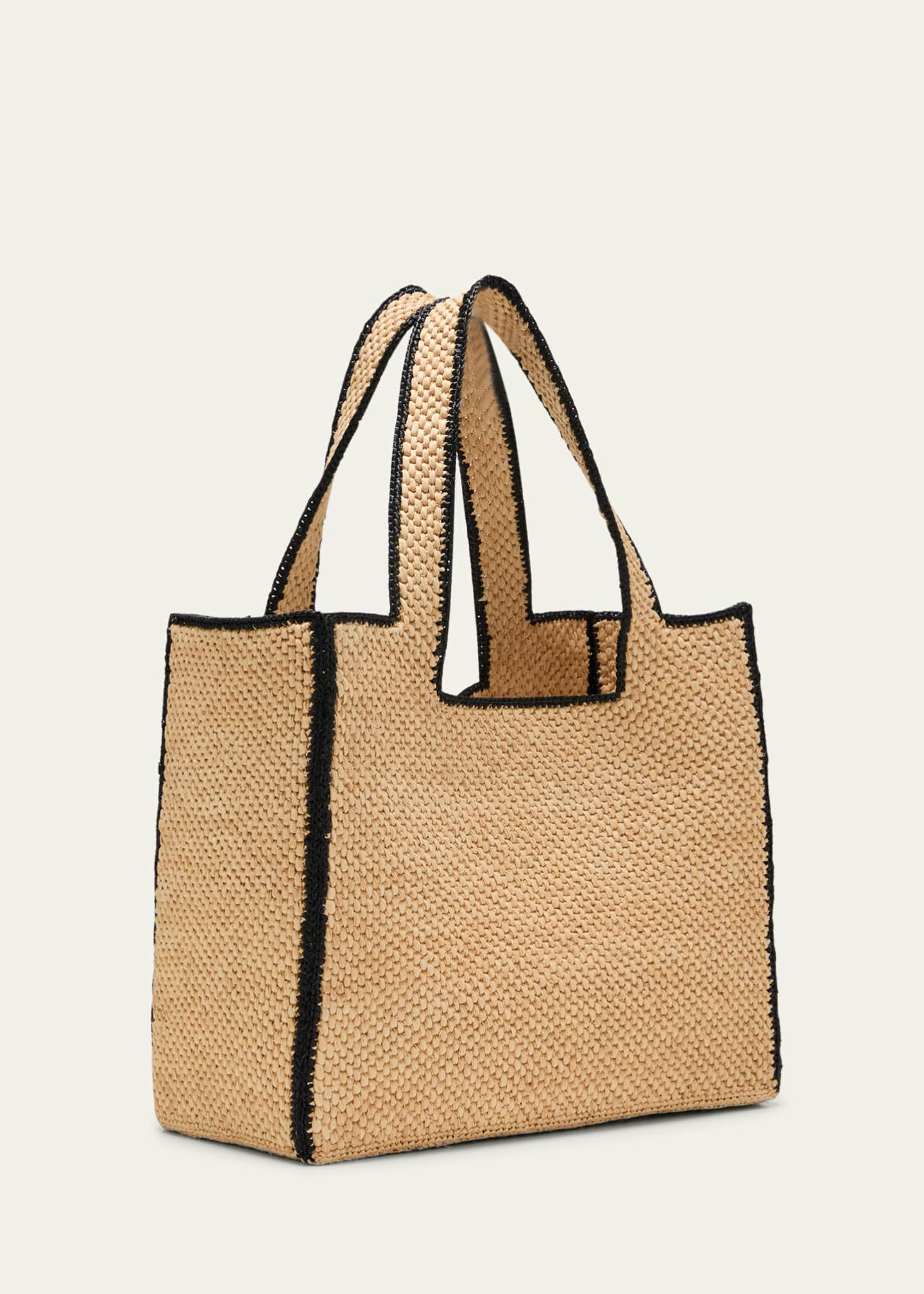 Loewe x Paula's Ibiza Large Bicolor Raffia Tote Bag