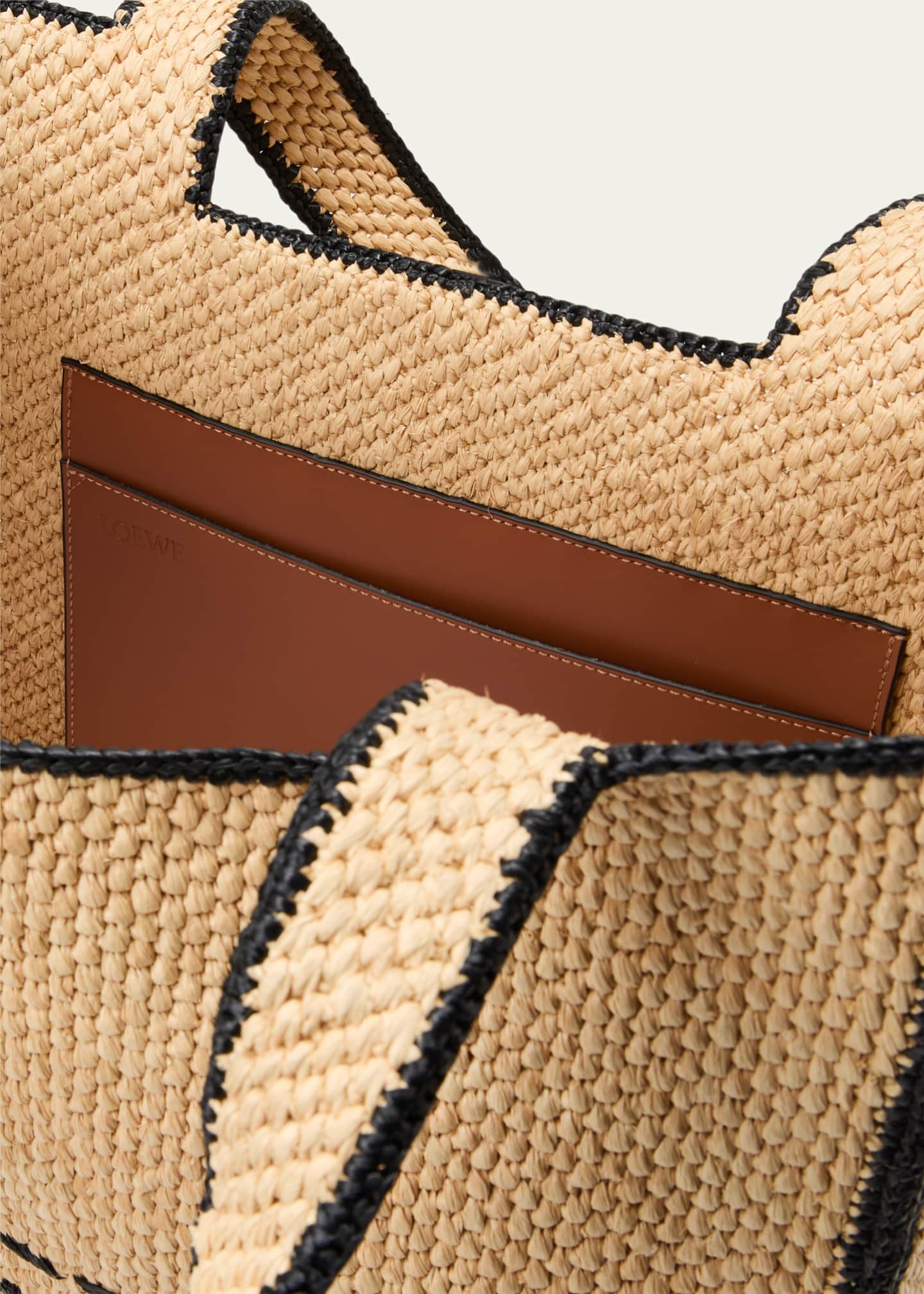 Loewe x Paula's Ibiza Large Bicolor Raffia Tote Bag