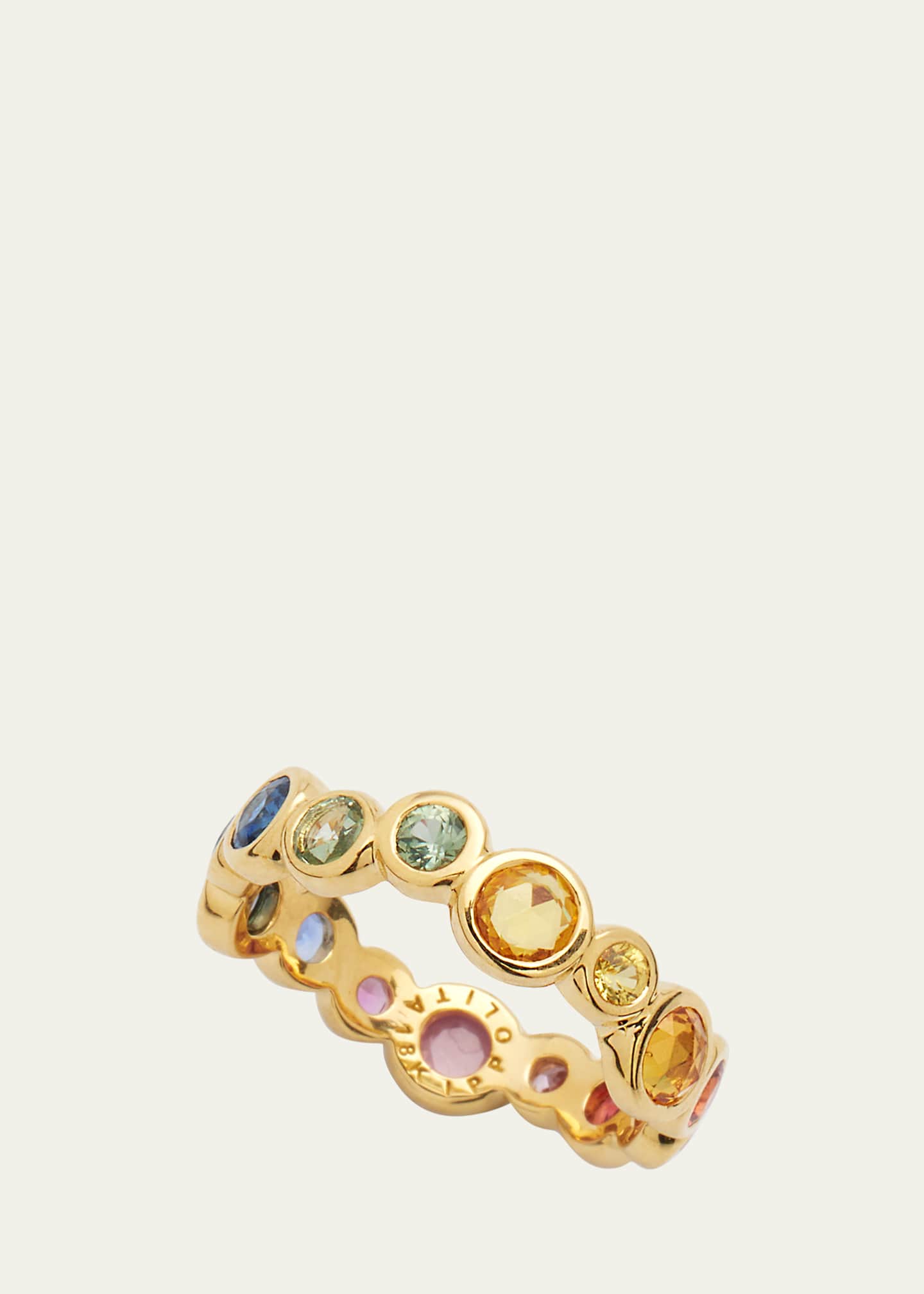 Ippolita 18K Stardust Superstar Eternity Ring in Rainbow Sapphires, Size 7 Image 3 of 4