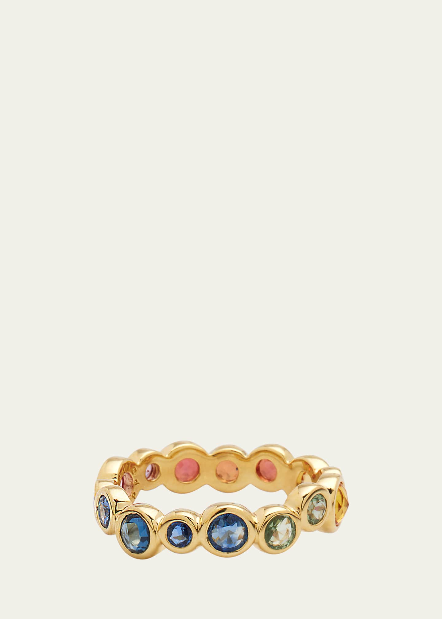 Ippolita 18K Stardust Superstar Eternity Ring in Rainbow Sapphires, Size 7 Image 1 of 4