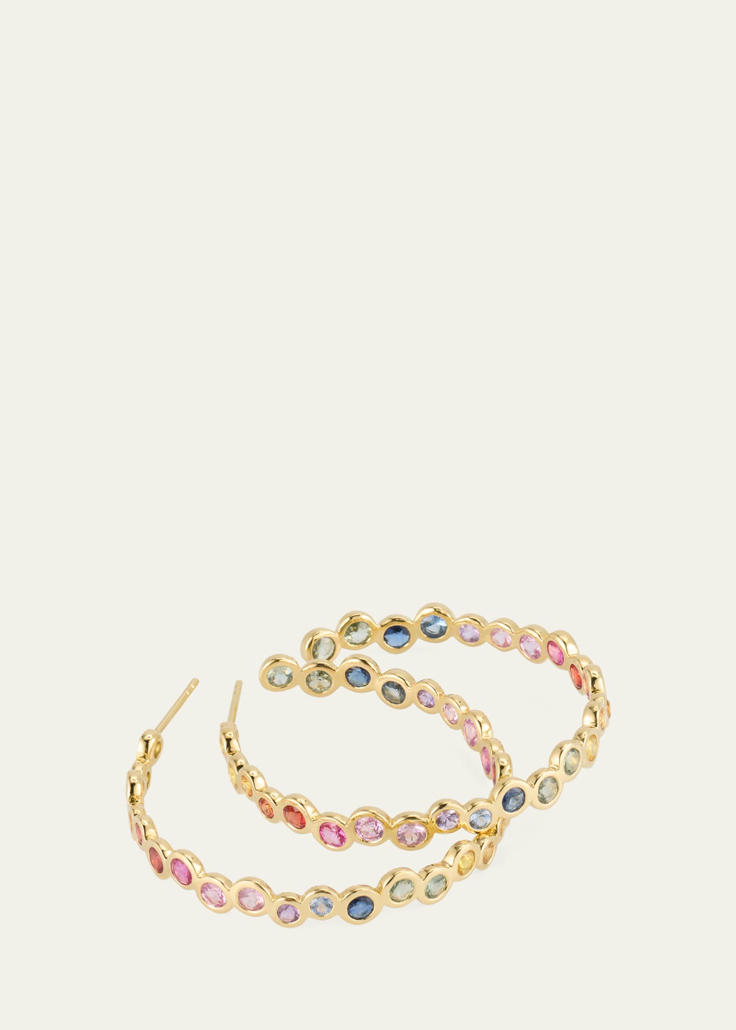 Ippolita 18K Starlet Hoop Earrings in Sapphire Rainbow Image 3 of 4