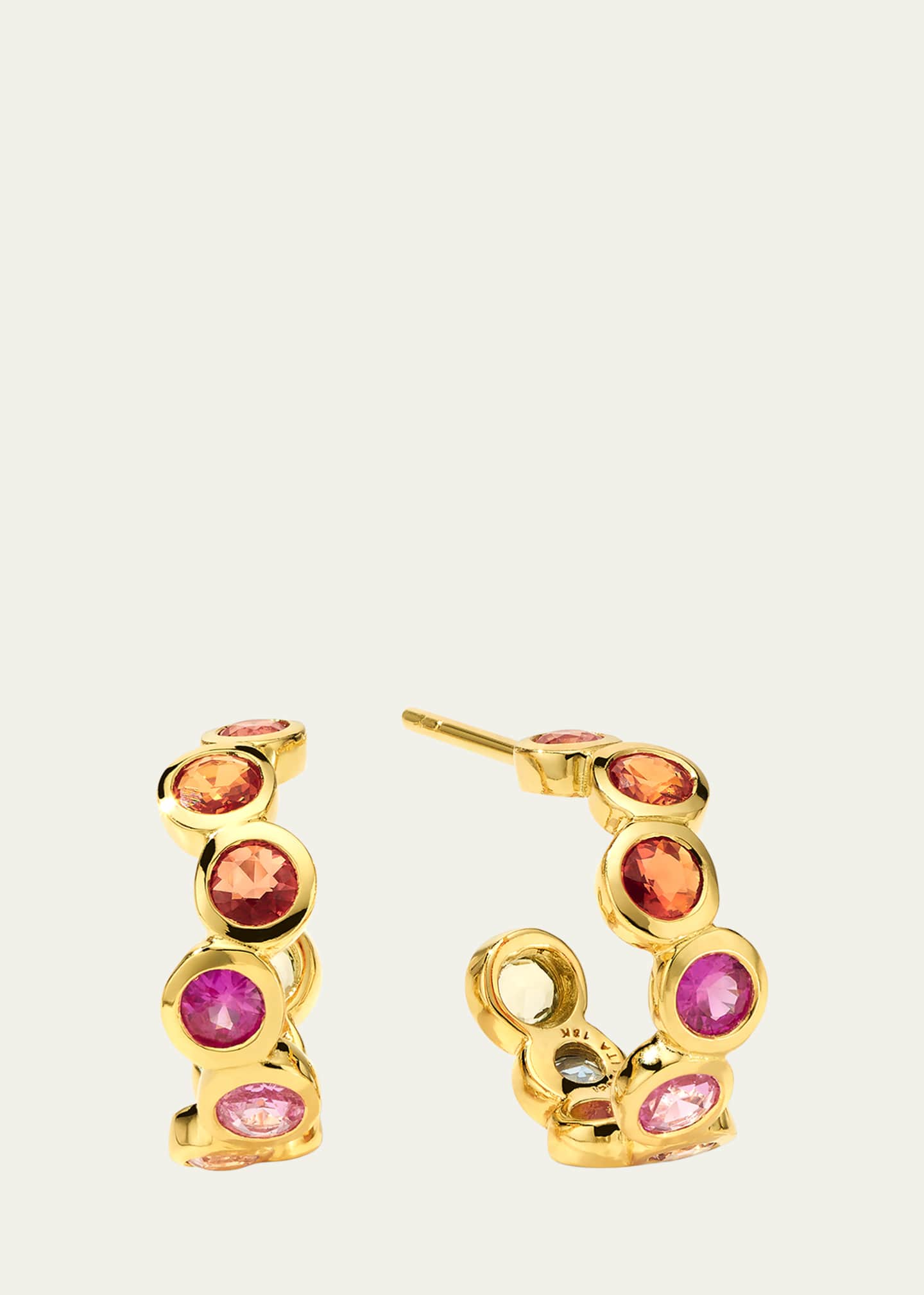 Ippolita 18K Starlet Huggie Earrings with Rainbow Sapphires