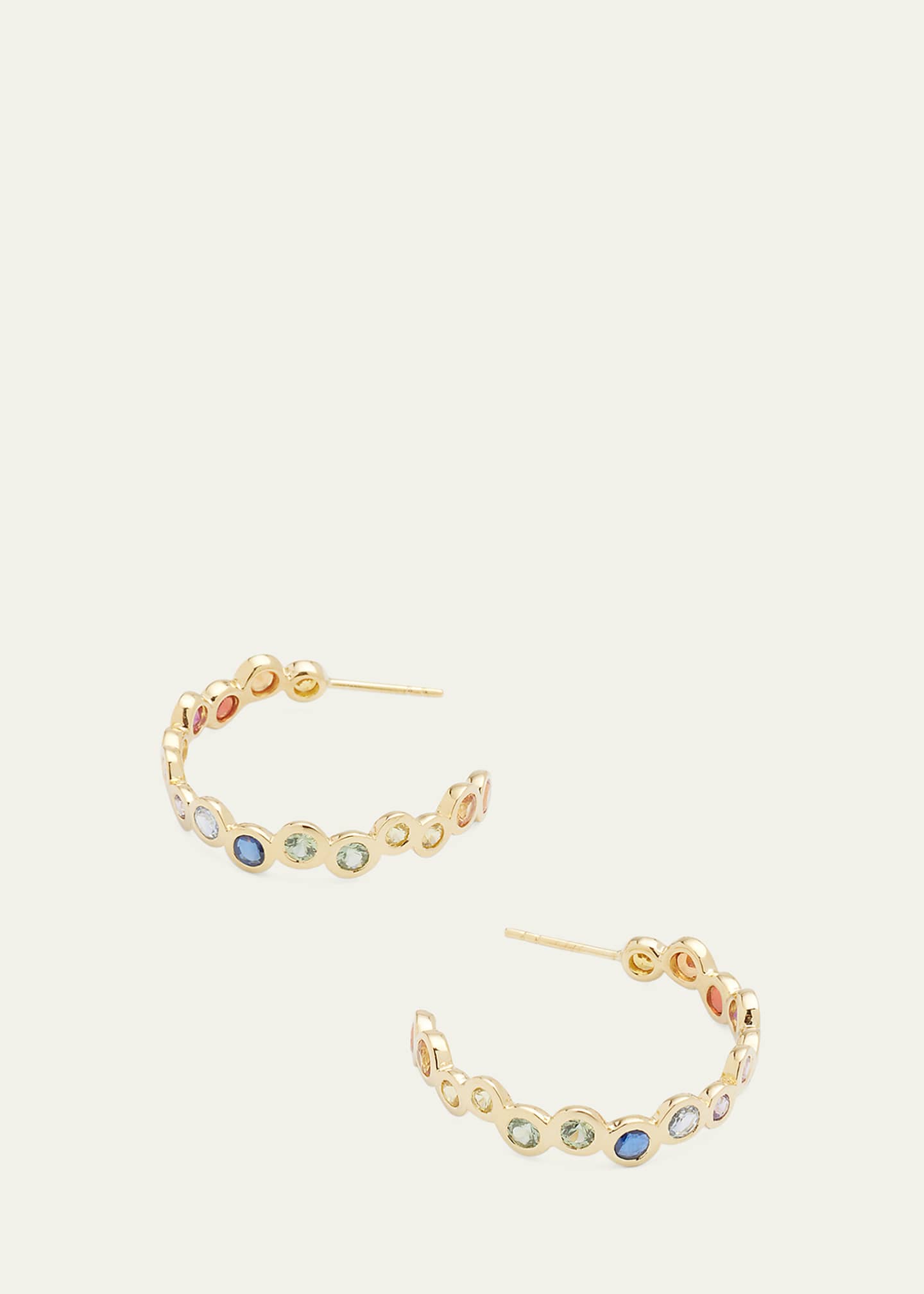 Ippolita 18K Starlet Huggie Earrings with Rainbow Sapphires Image 3 of 5