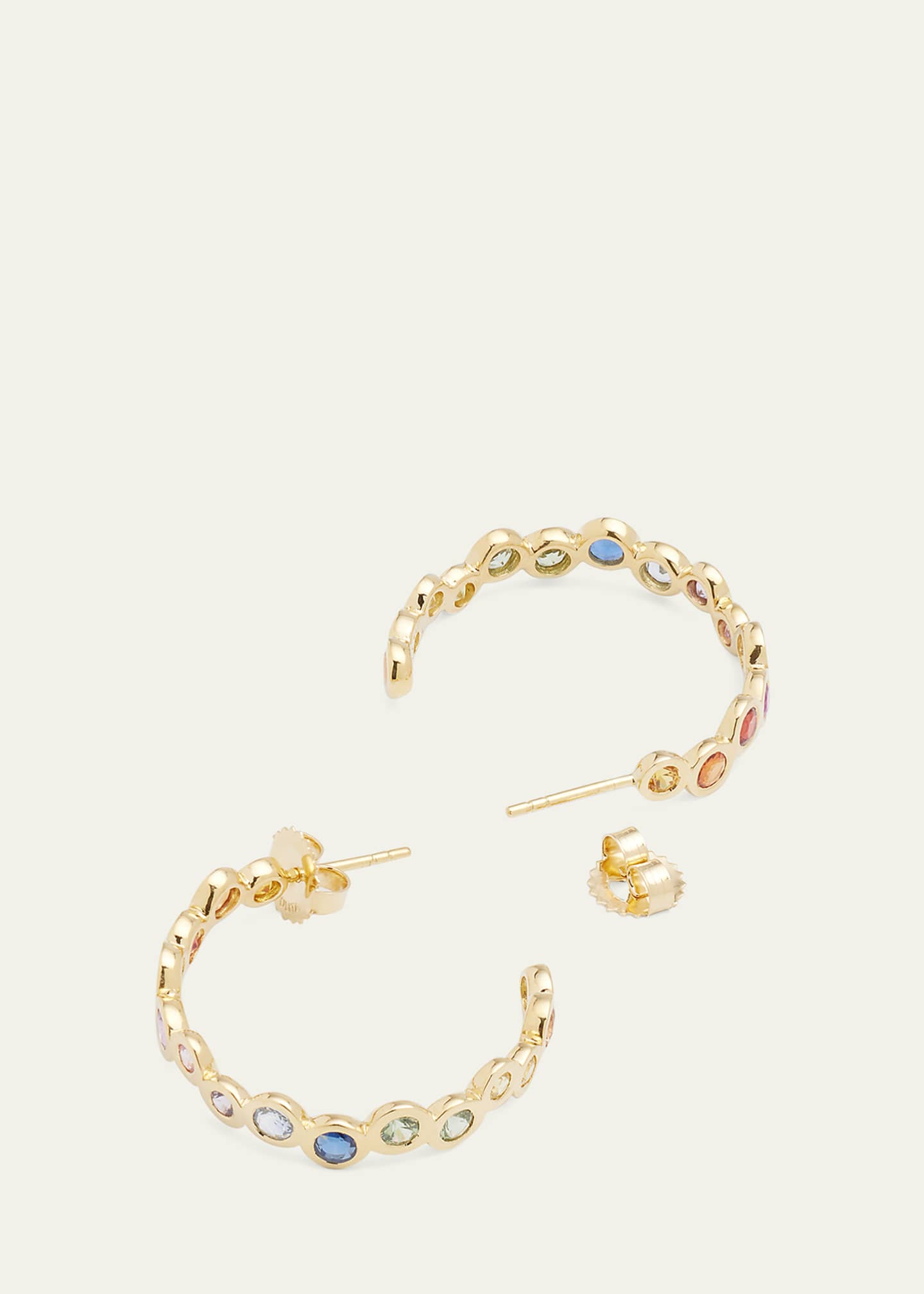 Ippolita 18K Starlet Huggie Earrings with Rainbow Sapphires Image 4 of 5
