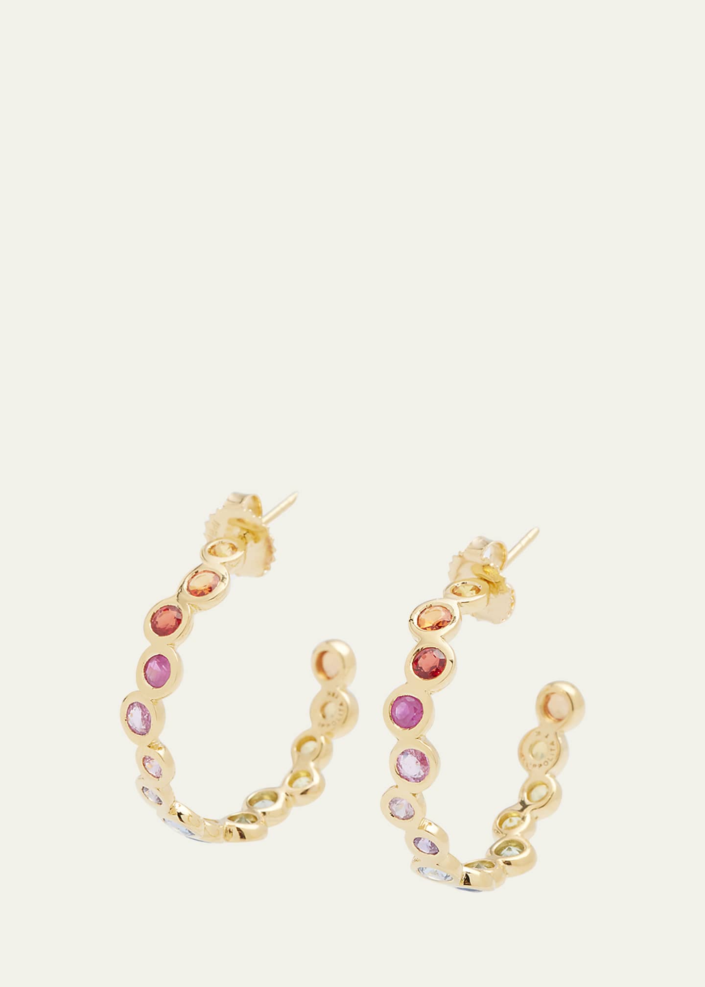 Ippolita 18K Starlet Huggie Earrings with Rainbow Sapphires Image 1 of 5