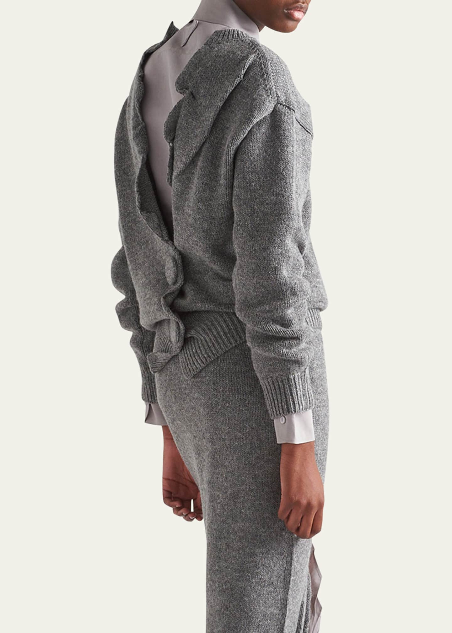 Prada Open Back Cashmere Blend Sweater Image 3 of 4