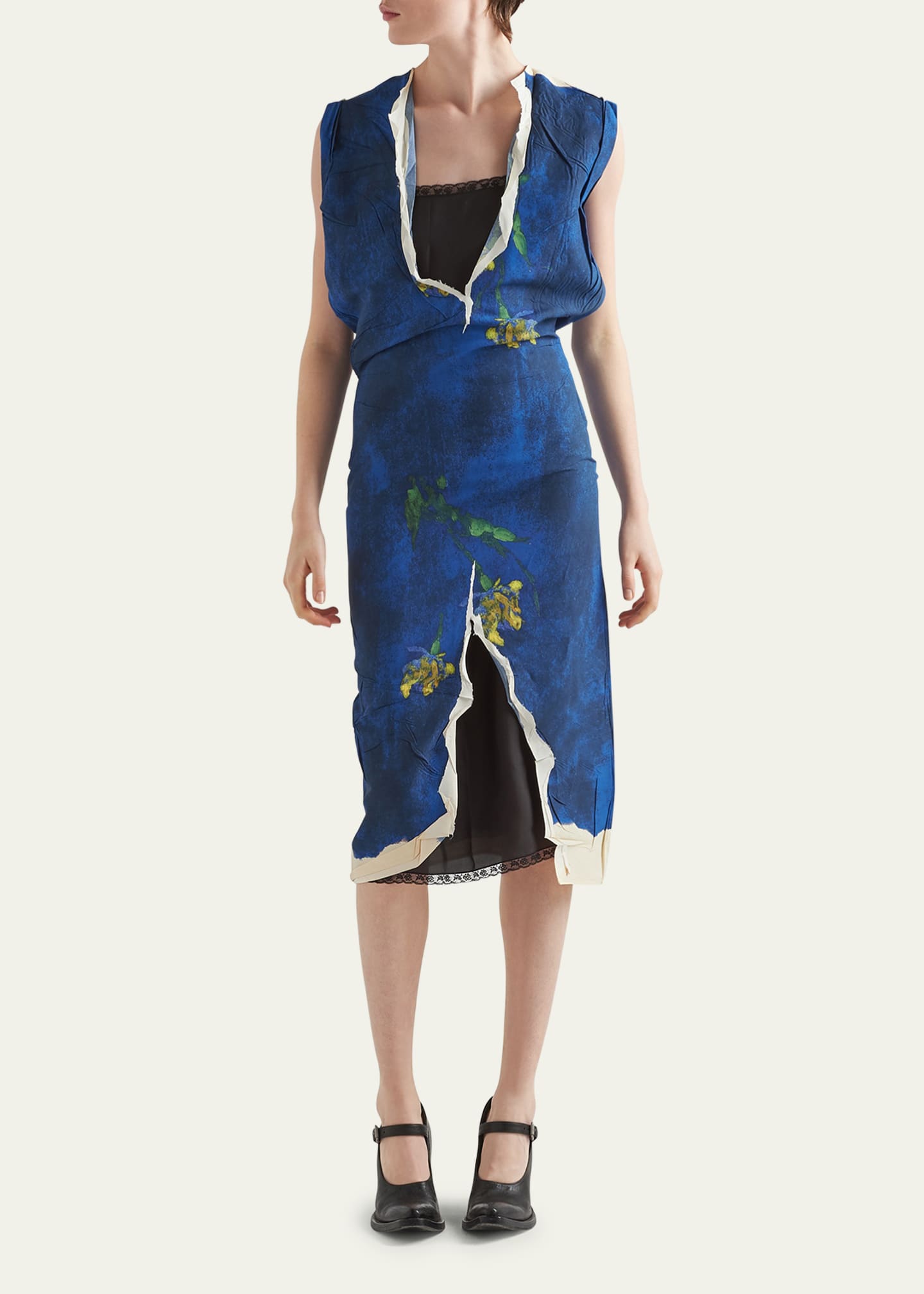 Prada Printed Midi Dress Image 2 of 4