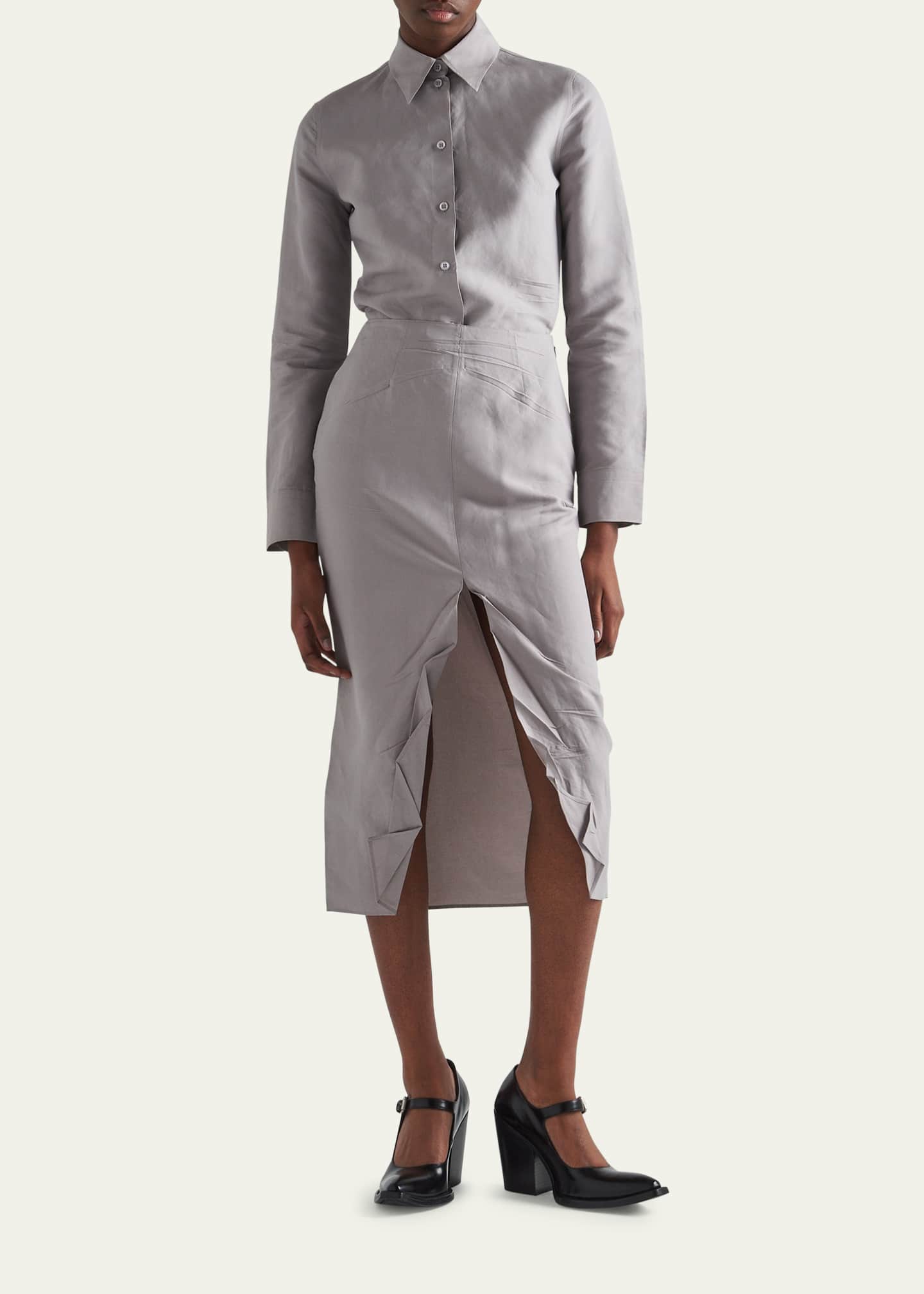 Prada Slim Button-Down Paper Shirt Image 2 of 4