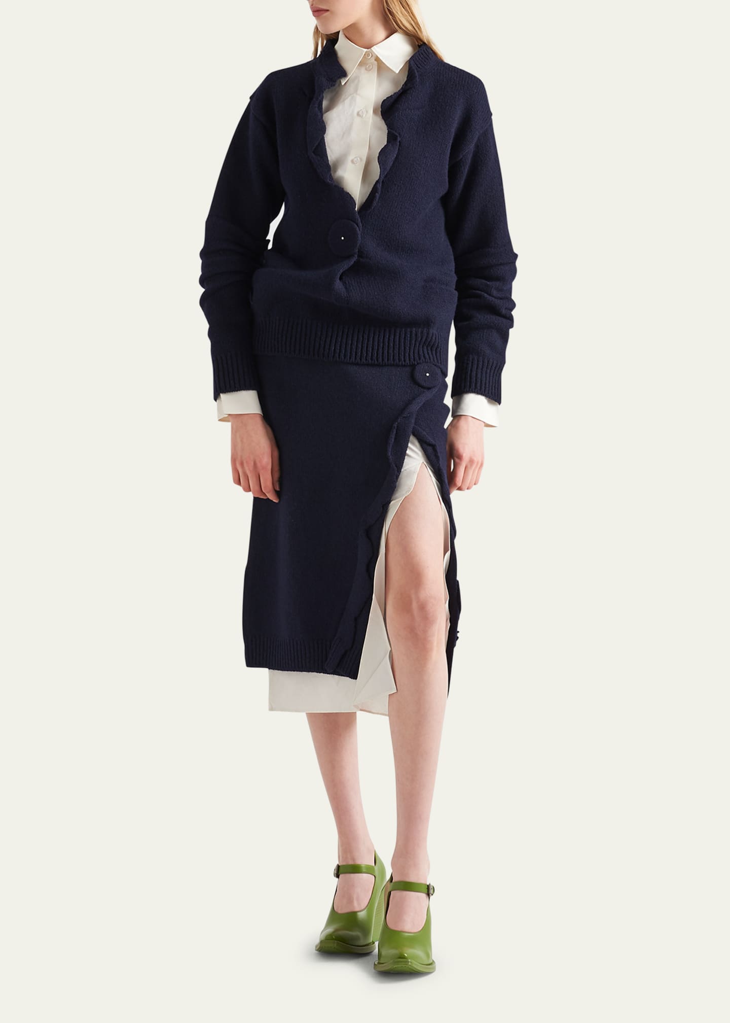 Prada One-Button Wool Sweater Image 2 of 4