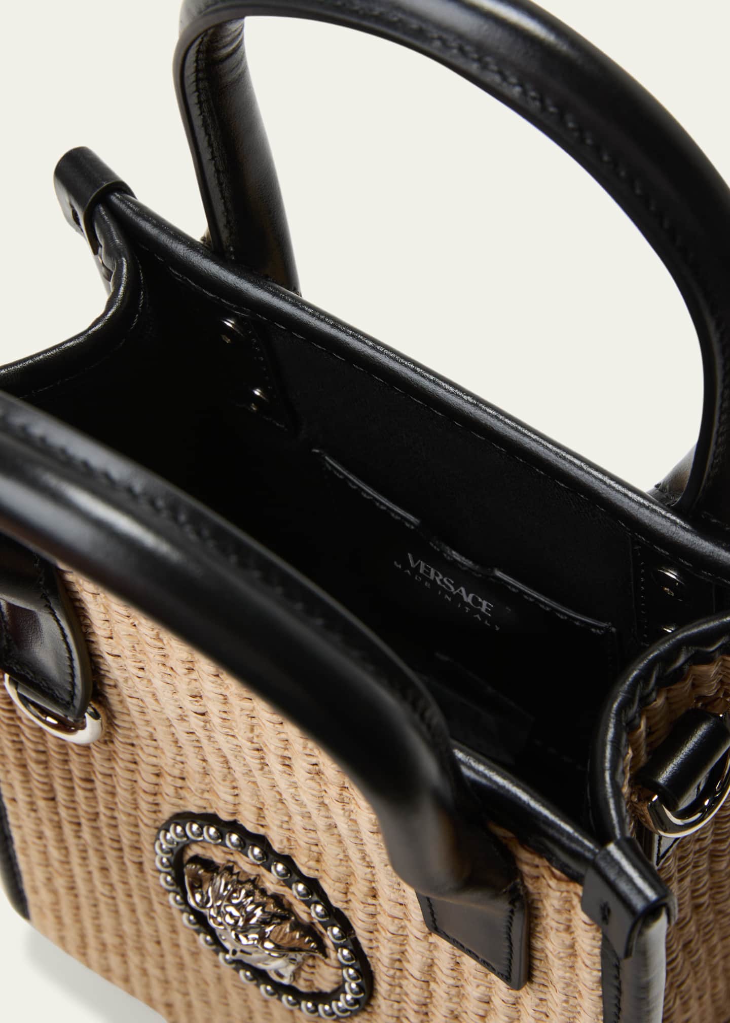 Made In Italy Leather And Raffia Crossbody, Handbags