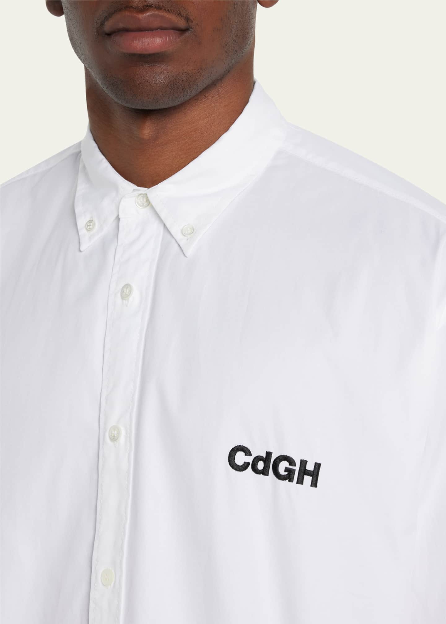 CDG HOMME Men s Embroidered Logo Oxford Dress Shirt