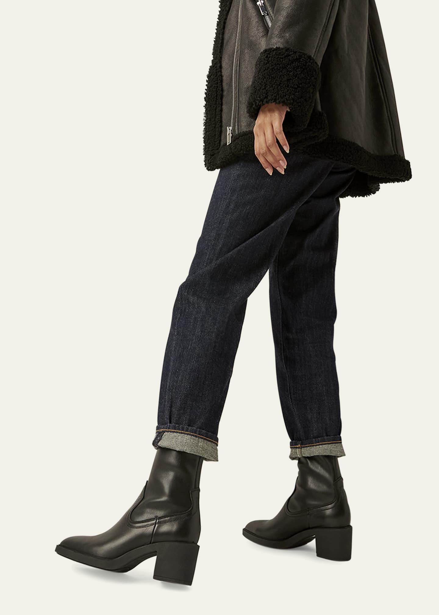 La Canadienne Parks Leather Western Mid Boots - Bergdorf Goodman