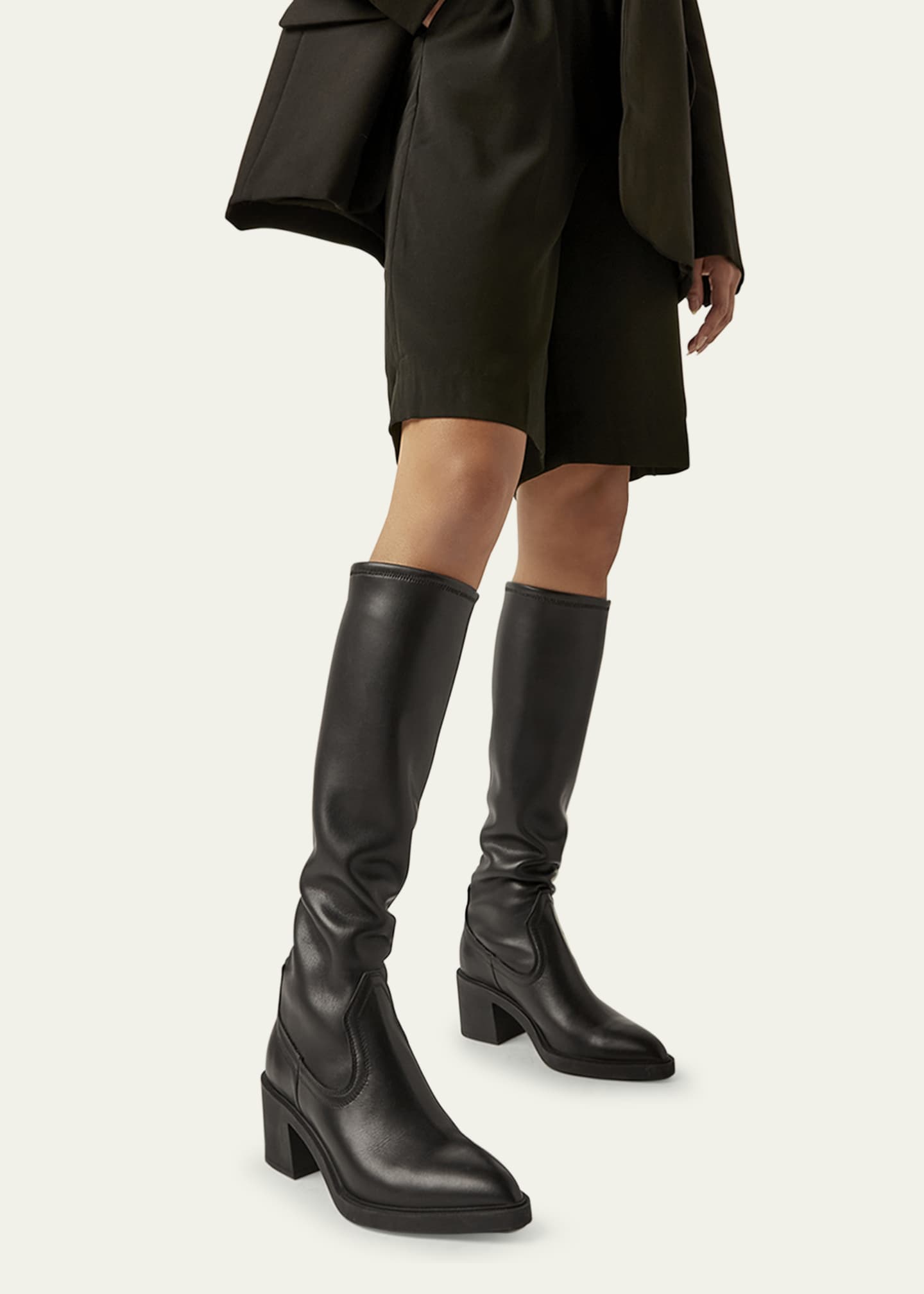 La Canadienne Paton Leather Western Knee Boots - Bergdorf Goodman