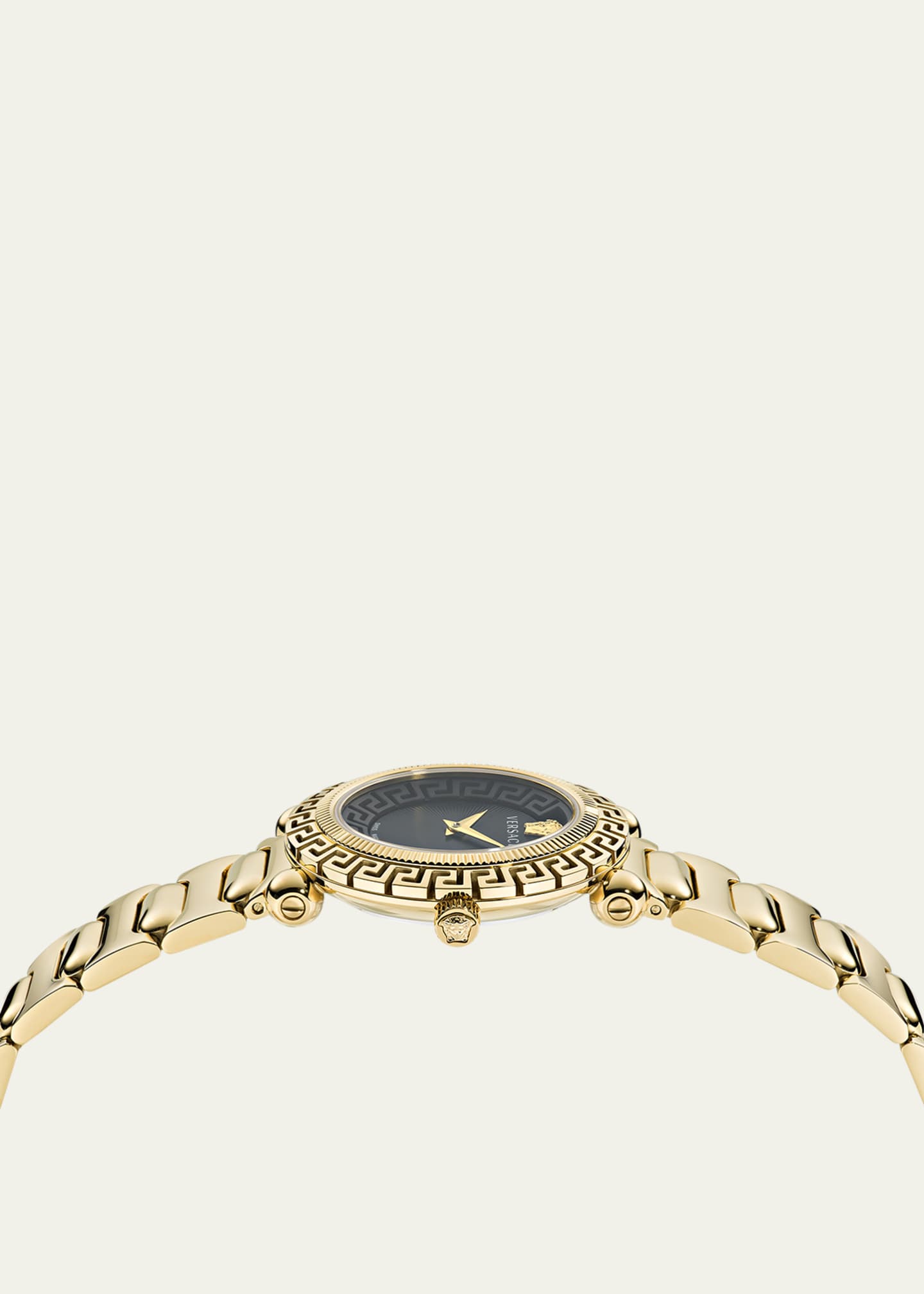 Versace 35mm Greca Twist Watch with Bracelet Strap, Yellow Gold/Black Image 2 of 3