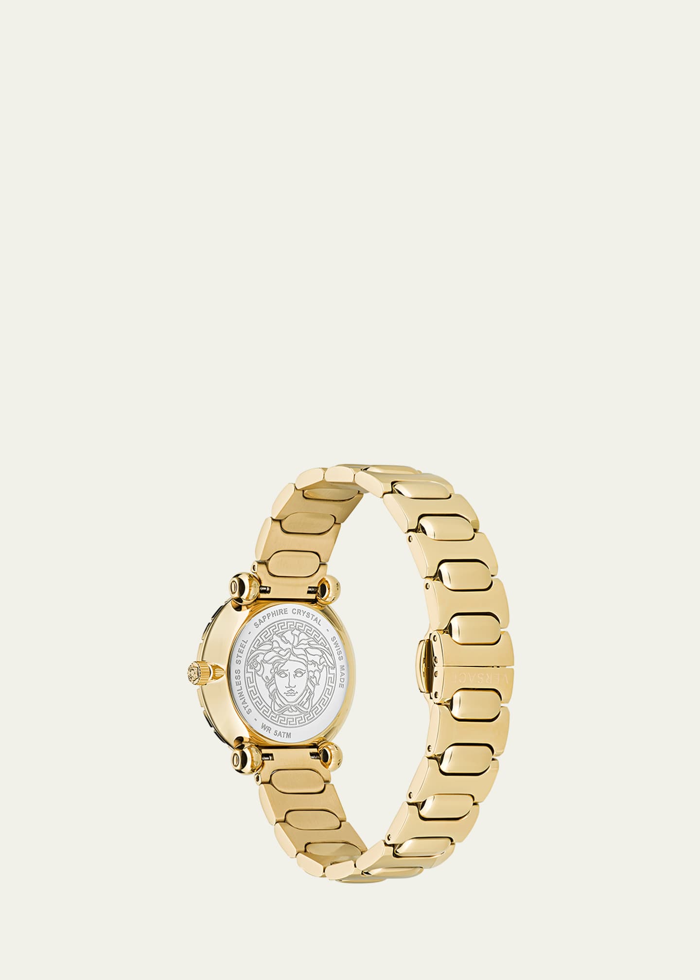 Versace 35mm Greca Twist Watch with Bracelet Strap, Yellow Gold/Black Image 3 of 3