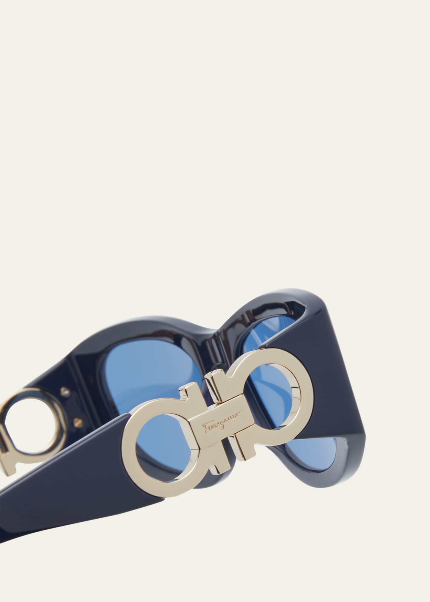 Ferragamo Gancini Acetate Square Sunglasses | Neiman Marcus