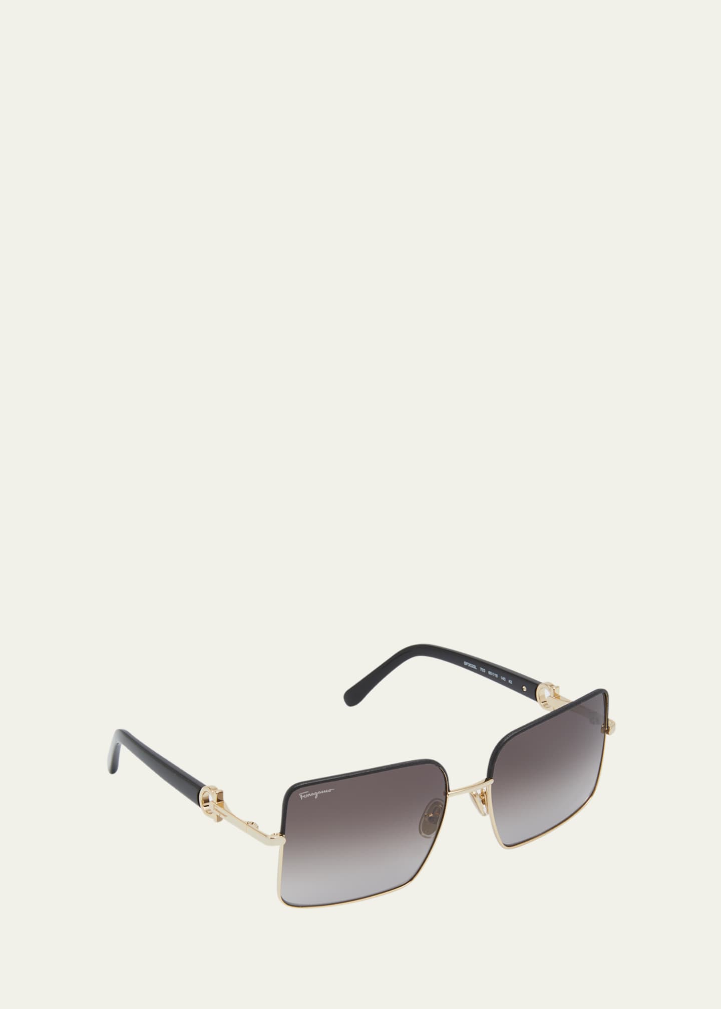 Ferragamo Gancio Square Mixed-Media Sunglasses Image 2 of 5