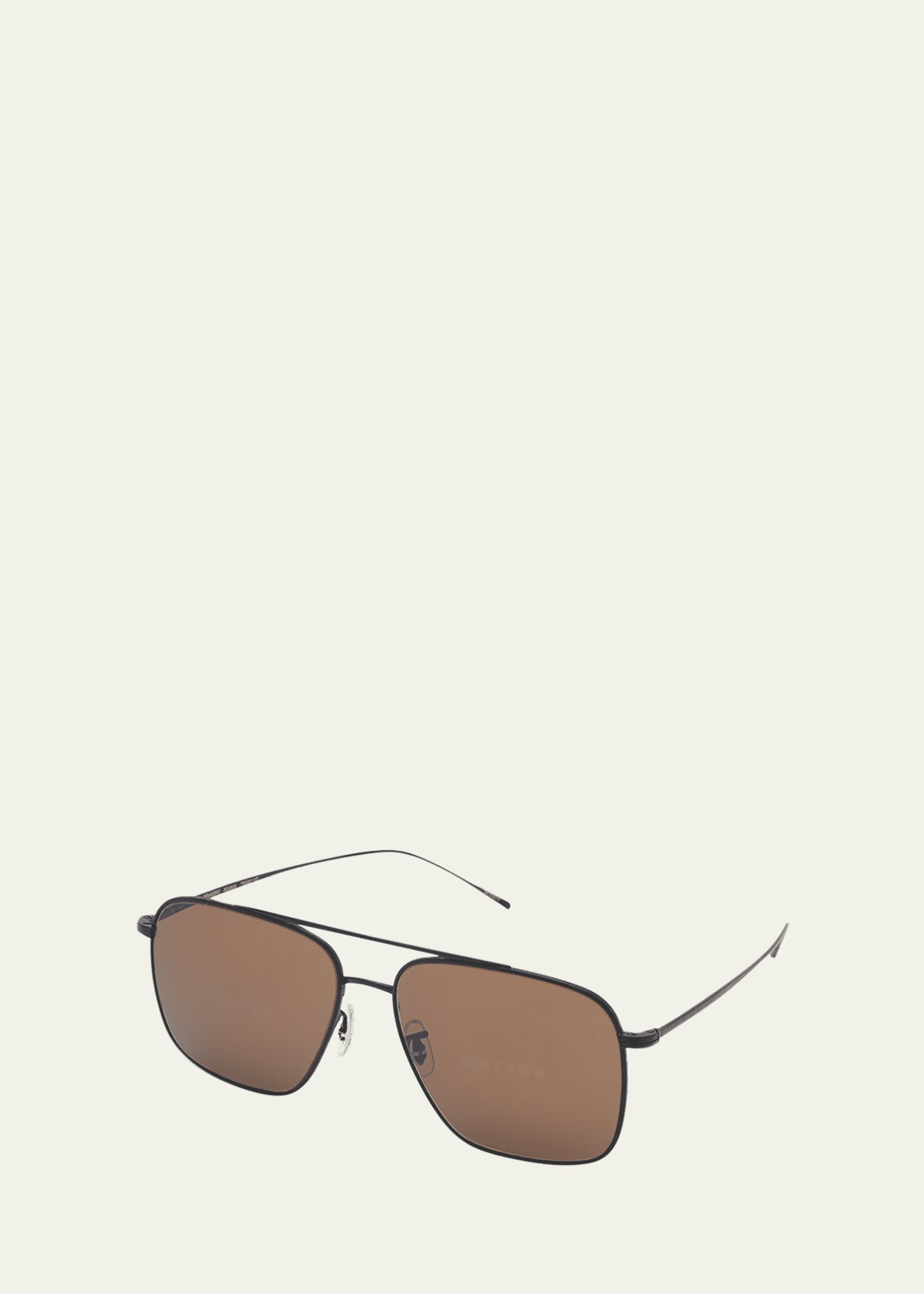 Oliver Peoples Brown Titanium & Crystal Aviator Sunglasses Bergdorf