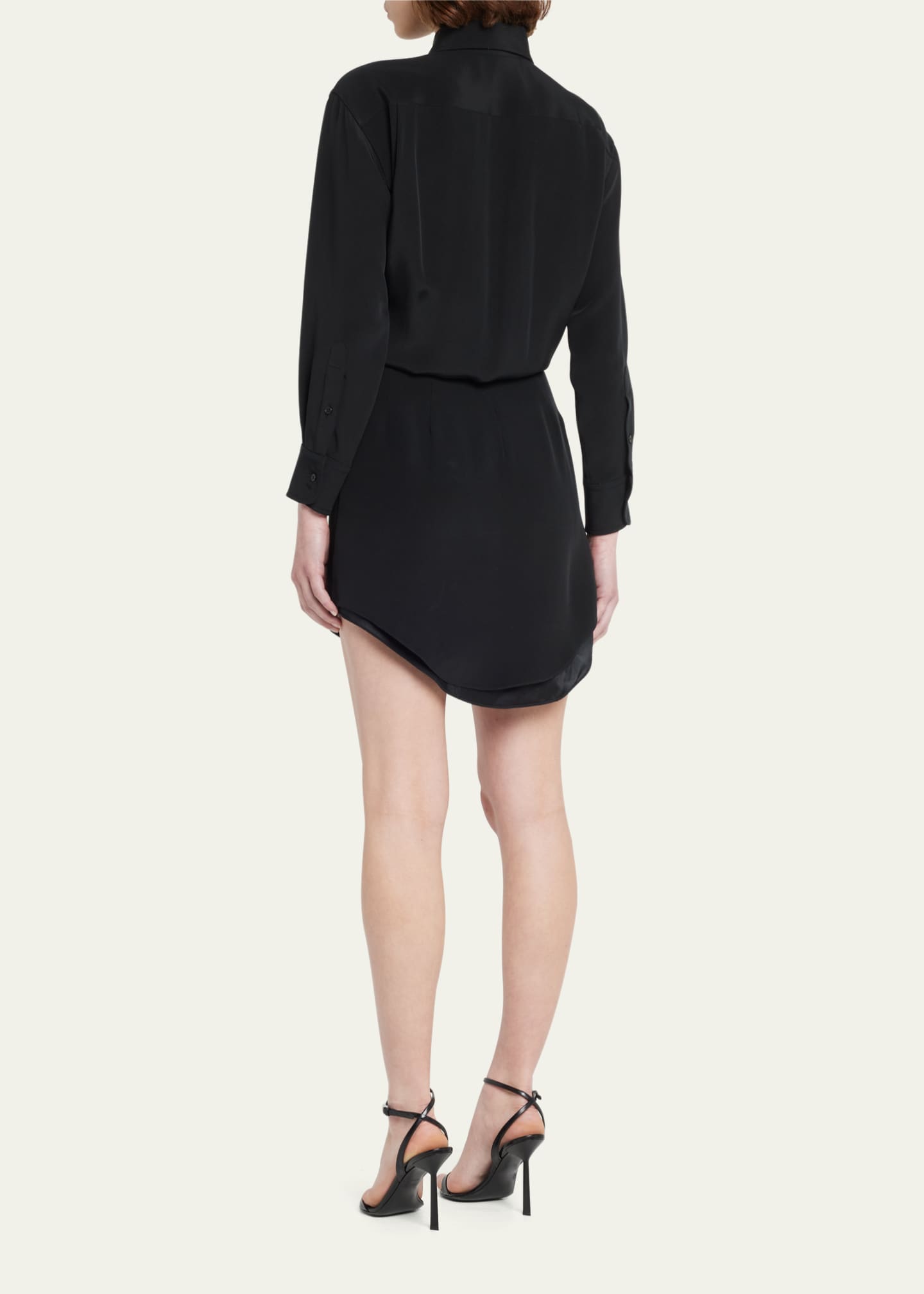 BRANDON MAXWELL The Vera silk-crepe mini shirt dress