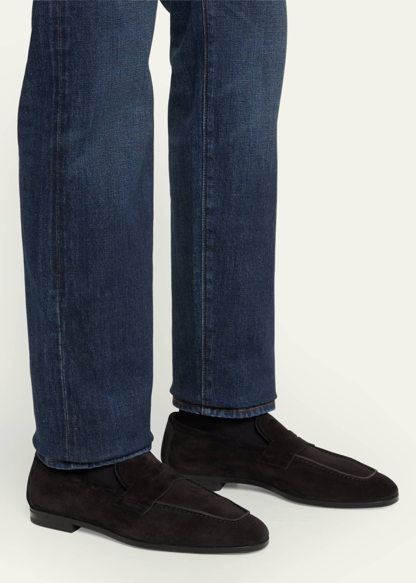 TOM FORD Men's Sean Suede Penny Loafers Image 2 of 5