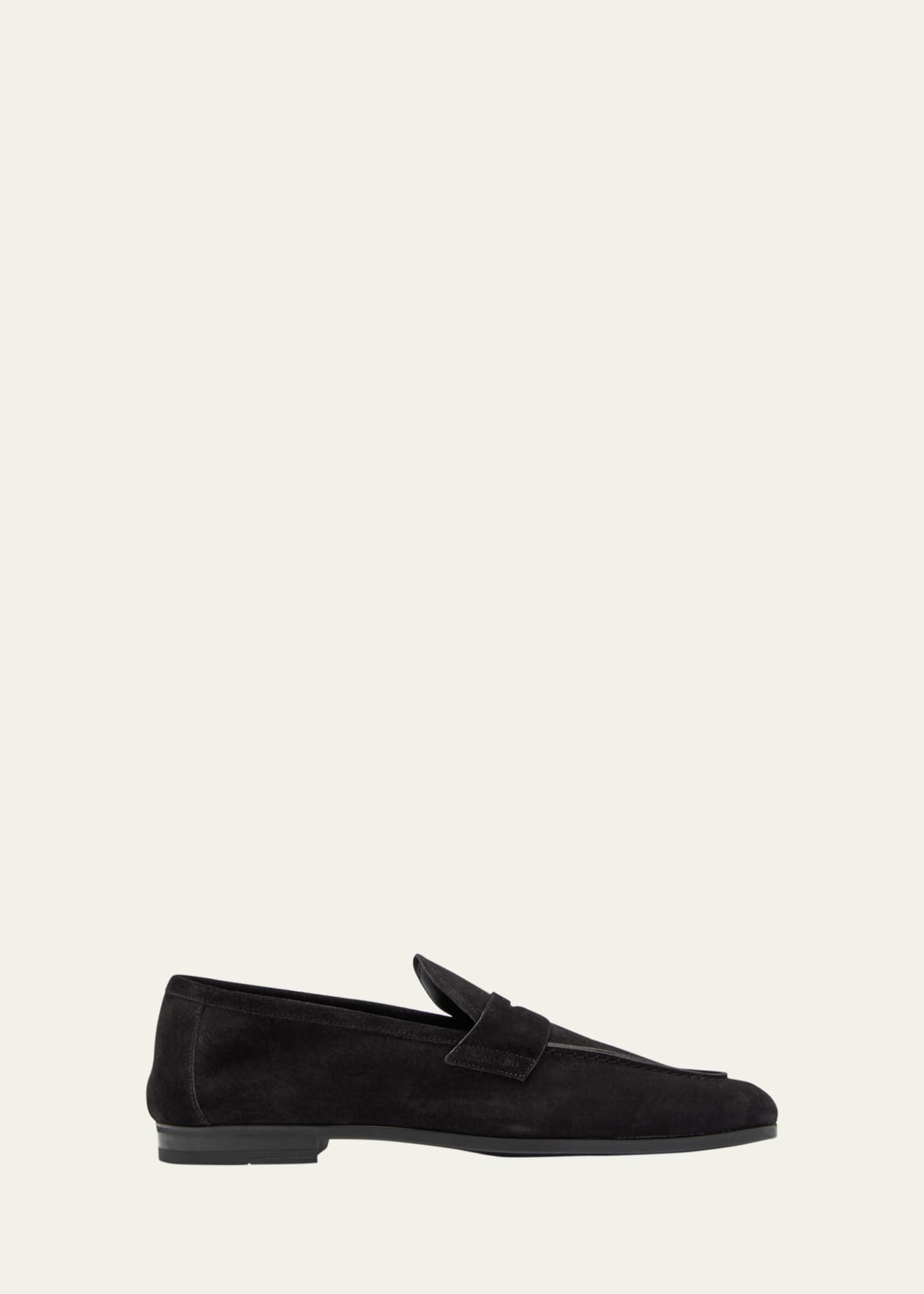 TOM FORD Men's Sean Suede Penny Loafers Image 1 of 5