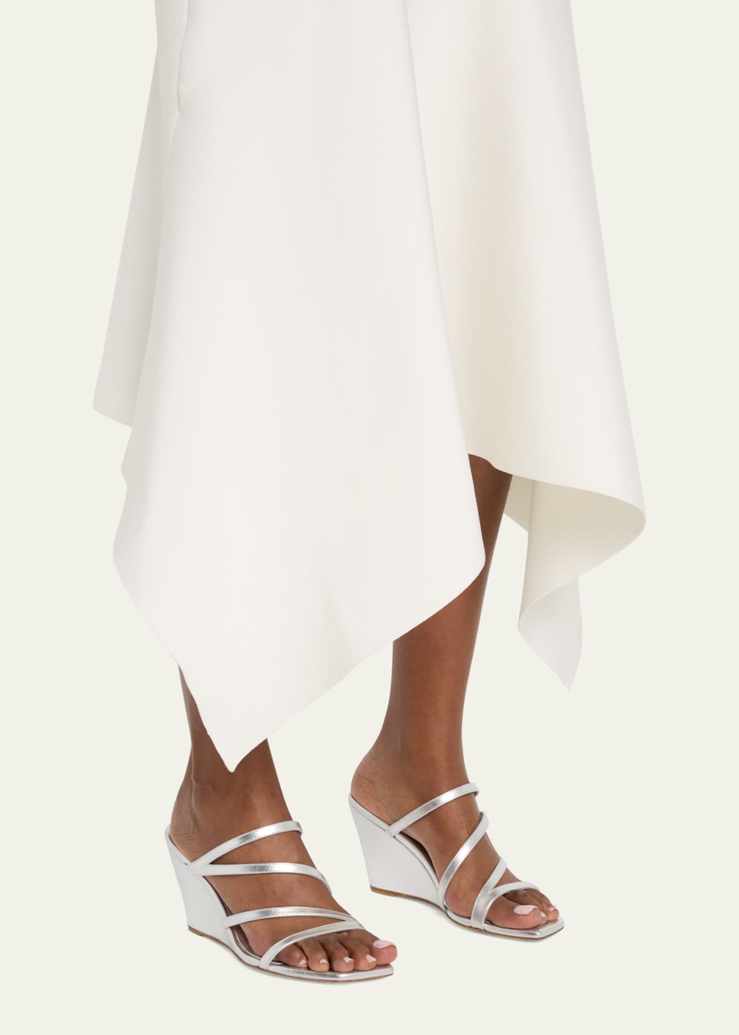 Stuart Weitzman Strapeze Metallic FourBand Wedge Sandals Bergdorf