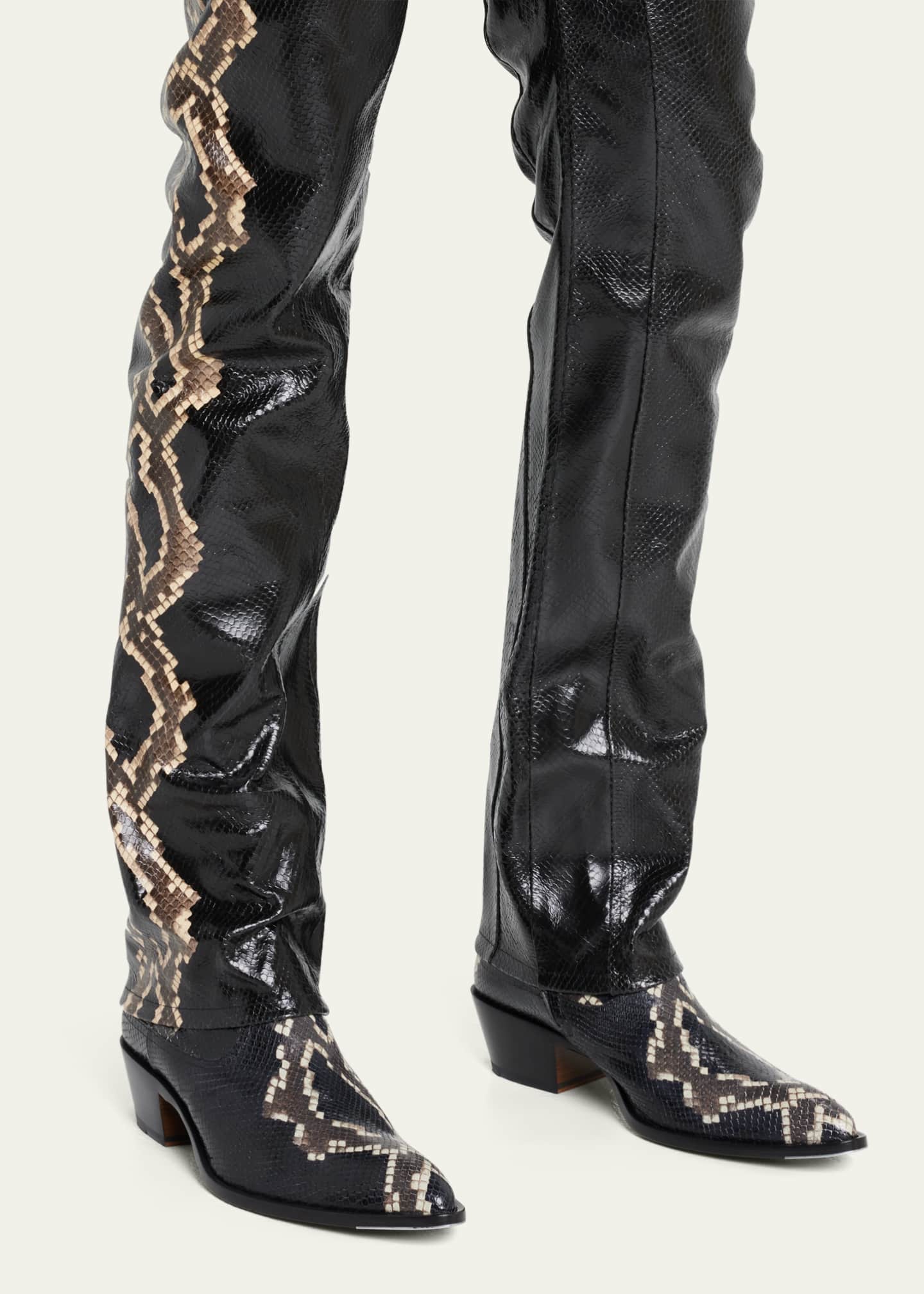 Bally Men s Gaiman Heeled Snake Print Leather Boot Bergdorf Goodman