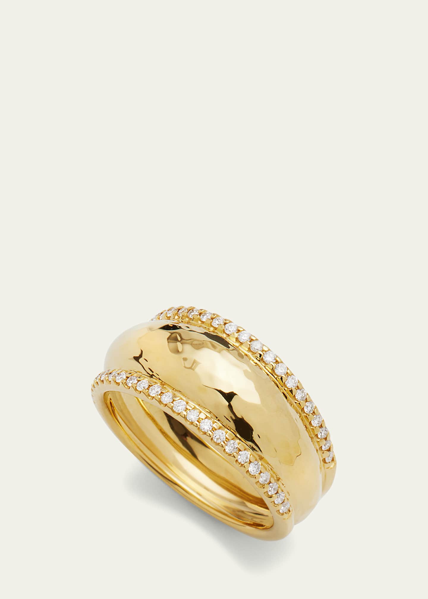 Ippolita 18k Classico Thin Goddess Hammered Ring, Size 7 Image 3 of 4