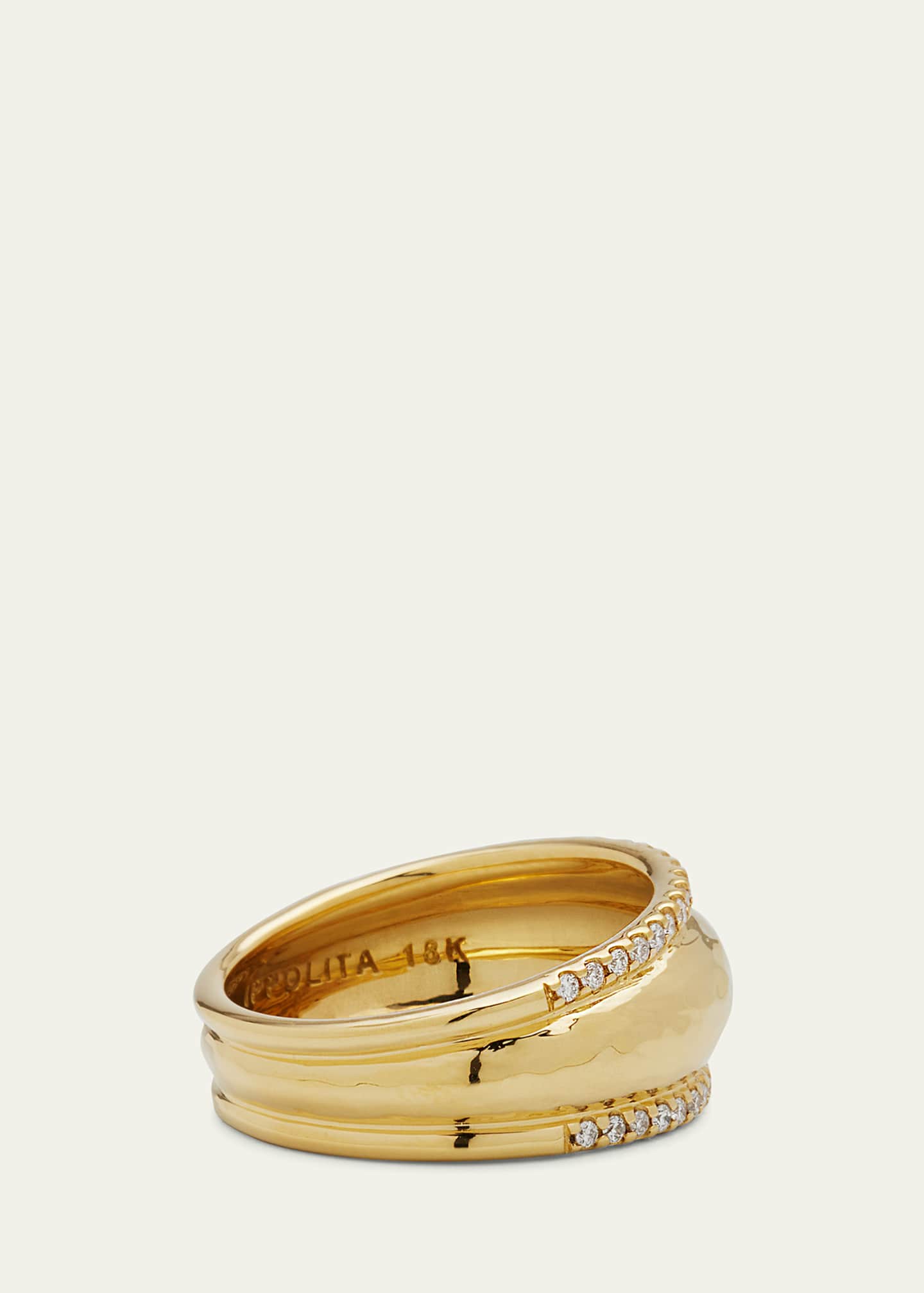 Ippolita 18k Classico Thin Goddess Hammered Ring, Size 7 Image 4 of 4