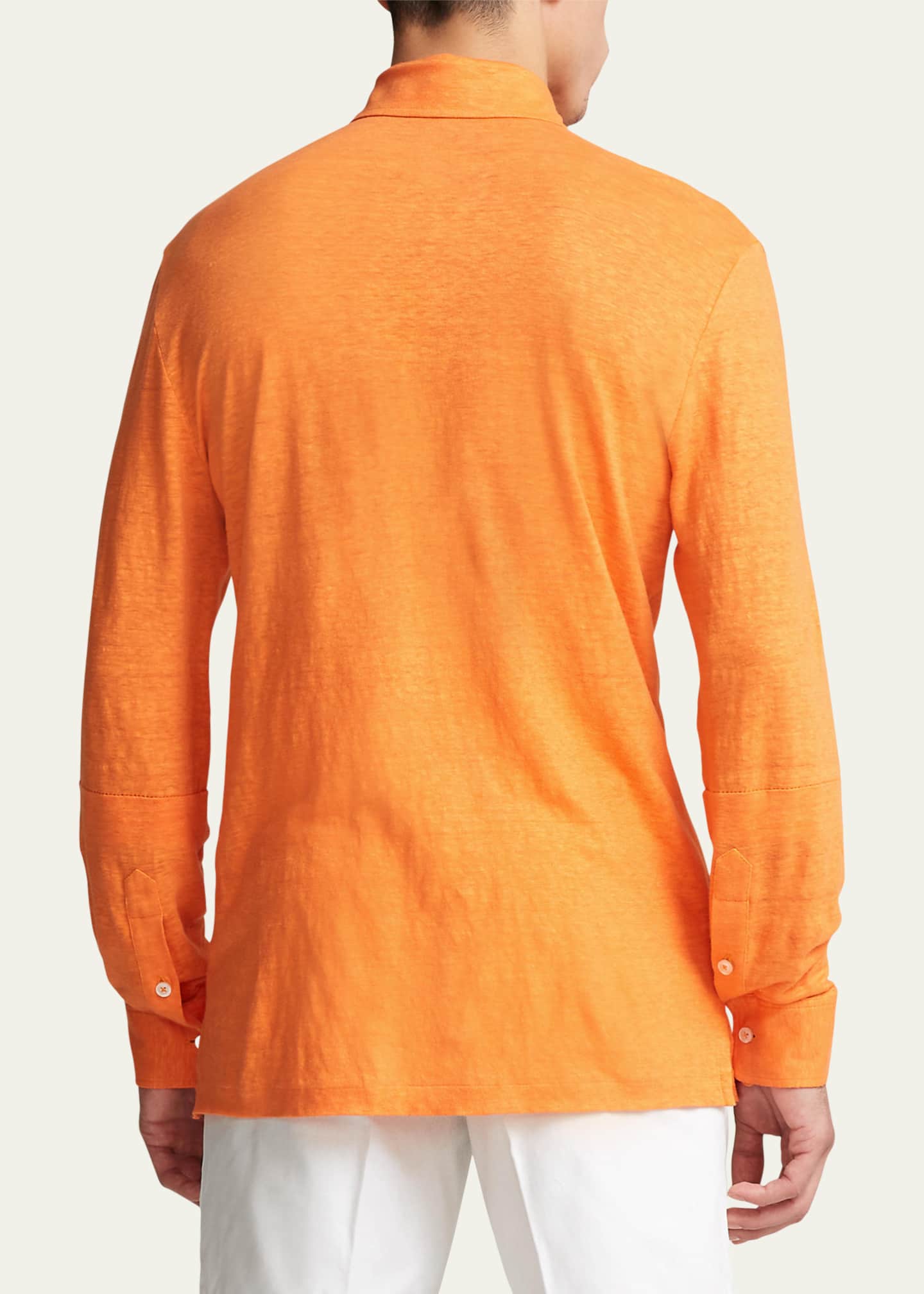 Ralph Lauren Purple Label Men's Slim Fit Linen Jersey Polo Shirt