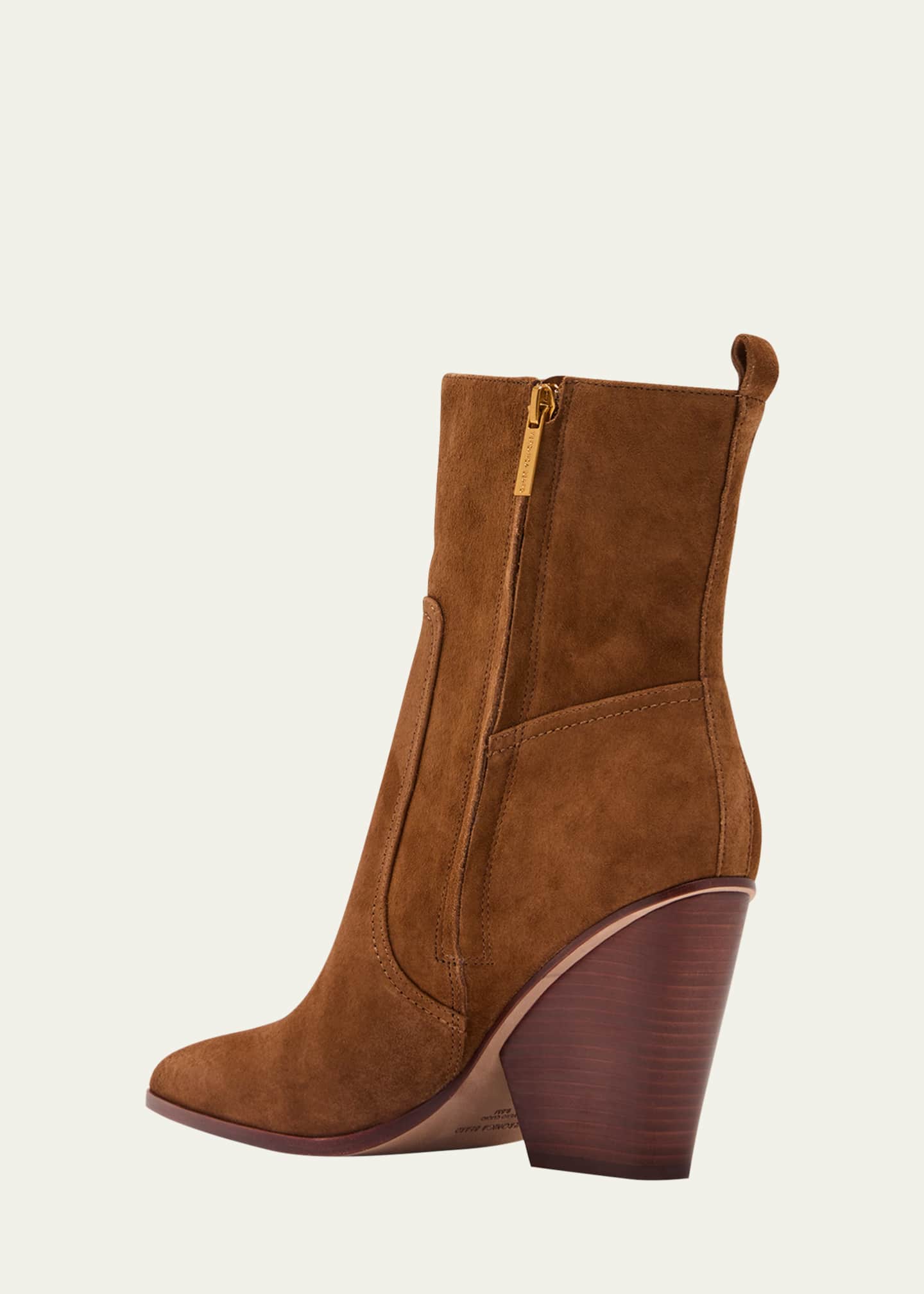 Veronica Beard Logan Suede Zip Ankle Booties - Bergdorf Goodman