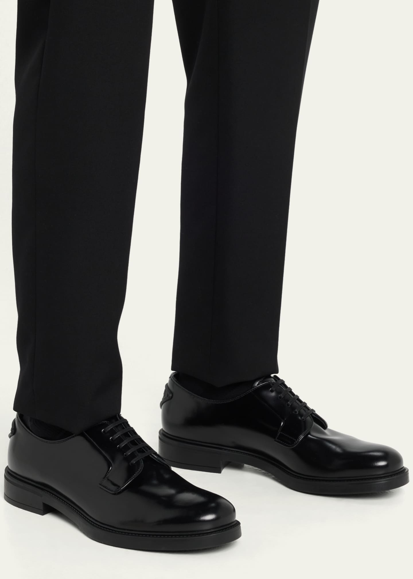 Prada men's dress shoes black sale