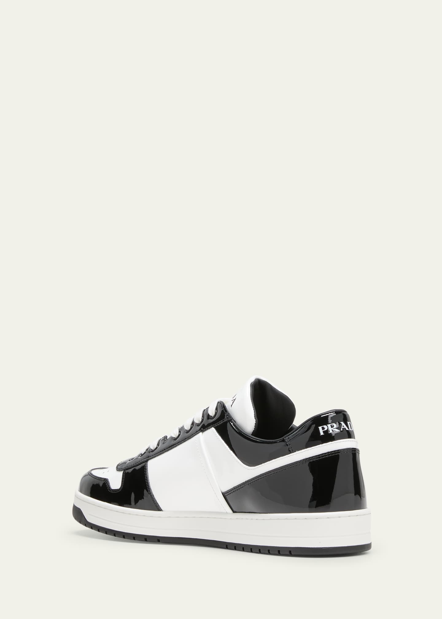 Prada Men's Downtown Patent Leather Low-Top Sneakers Image 4 of 7