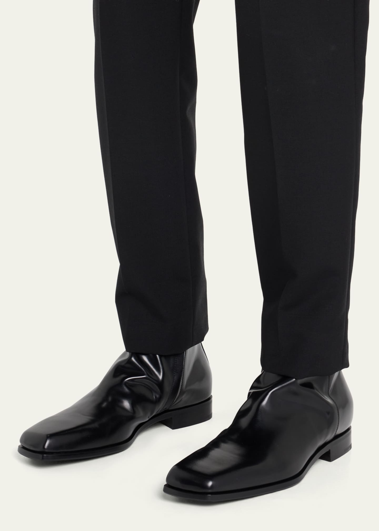 Prada Men's Jokoto Leather Zip Ankle Boots - Bergdorf Goodman