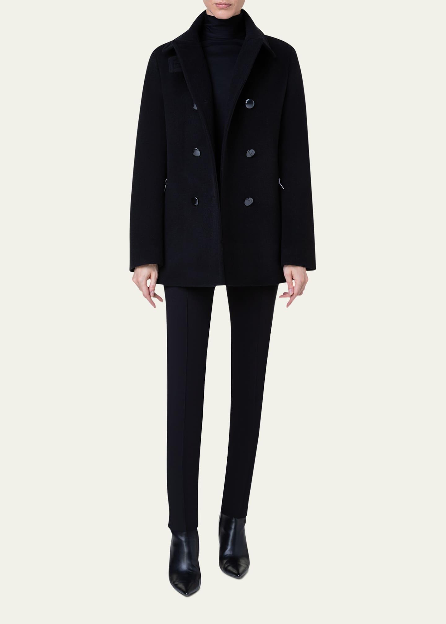 Akris punto Cashmere and Wool-Blend Top Coat Image 2 of 5