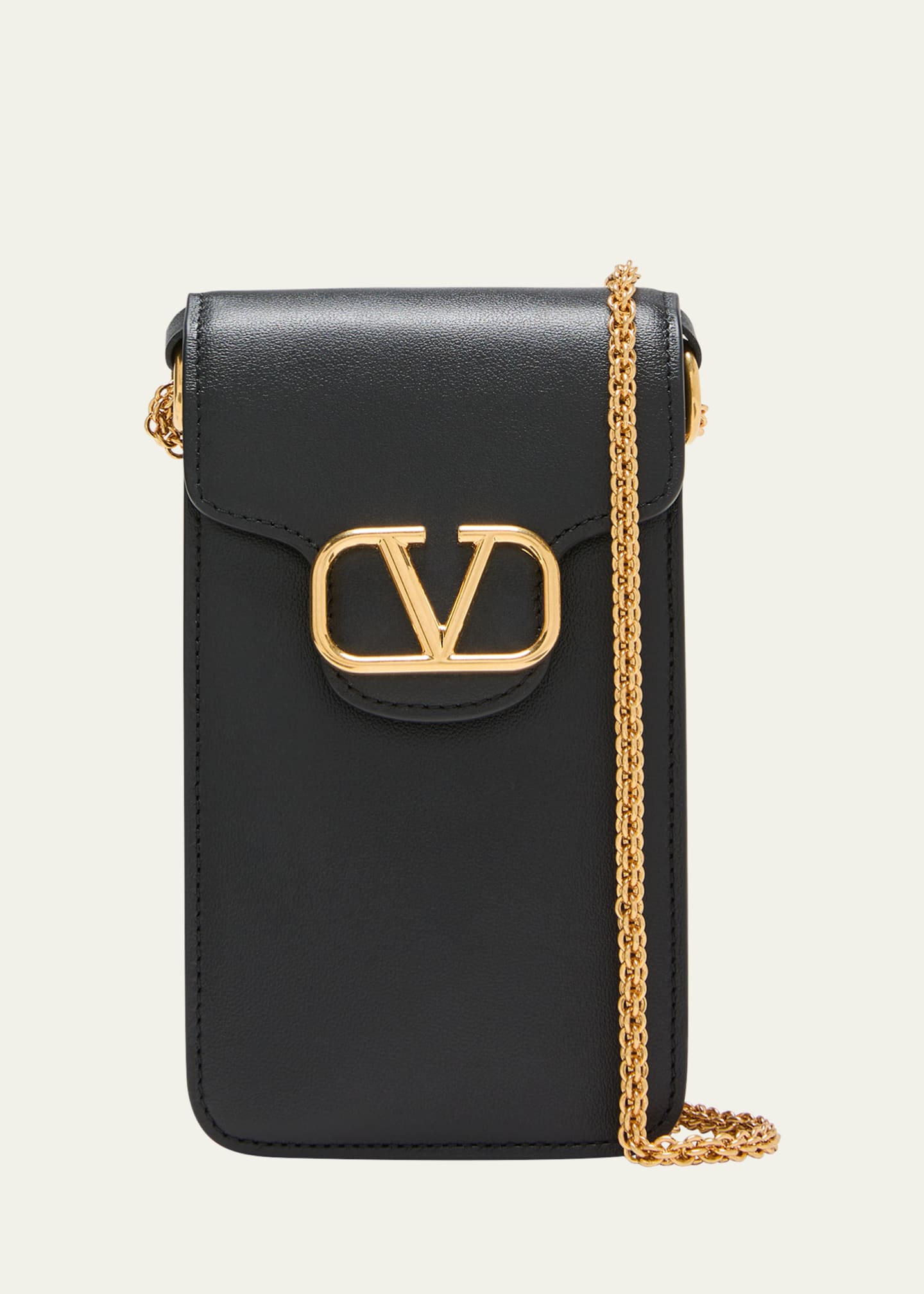 Valentino Garavani VLOGO Flap Leather Wallet on Chain