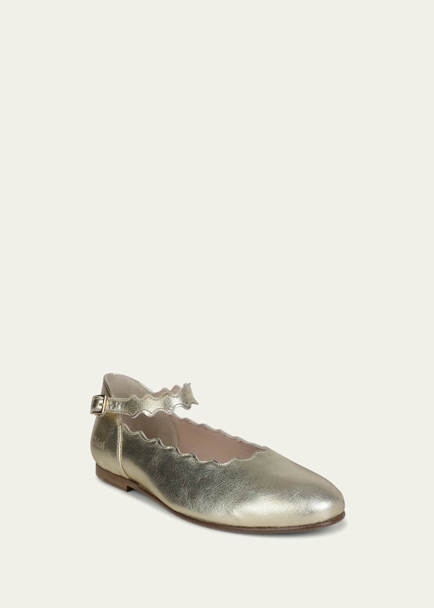 Chloe Girl s Metallic Ballerina Flats Toddlers Kids Bergdorf Goodman
