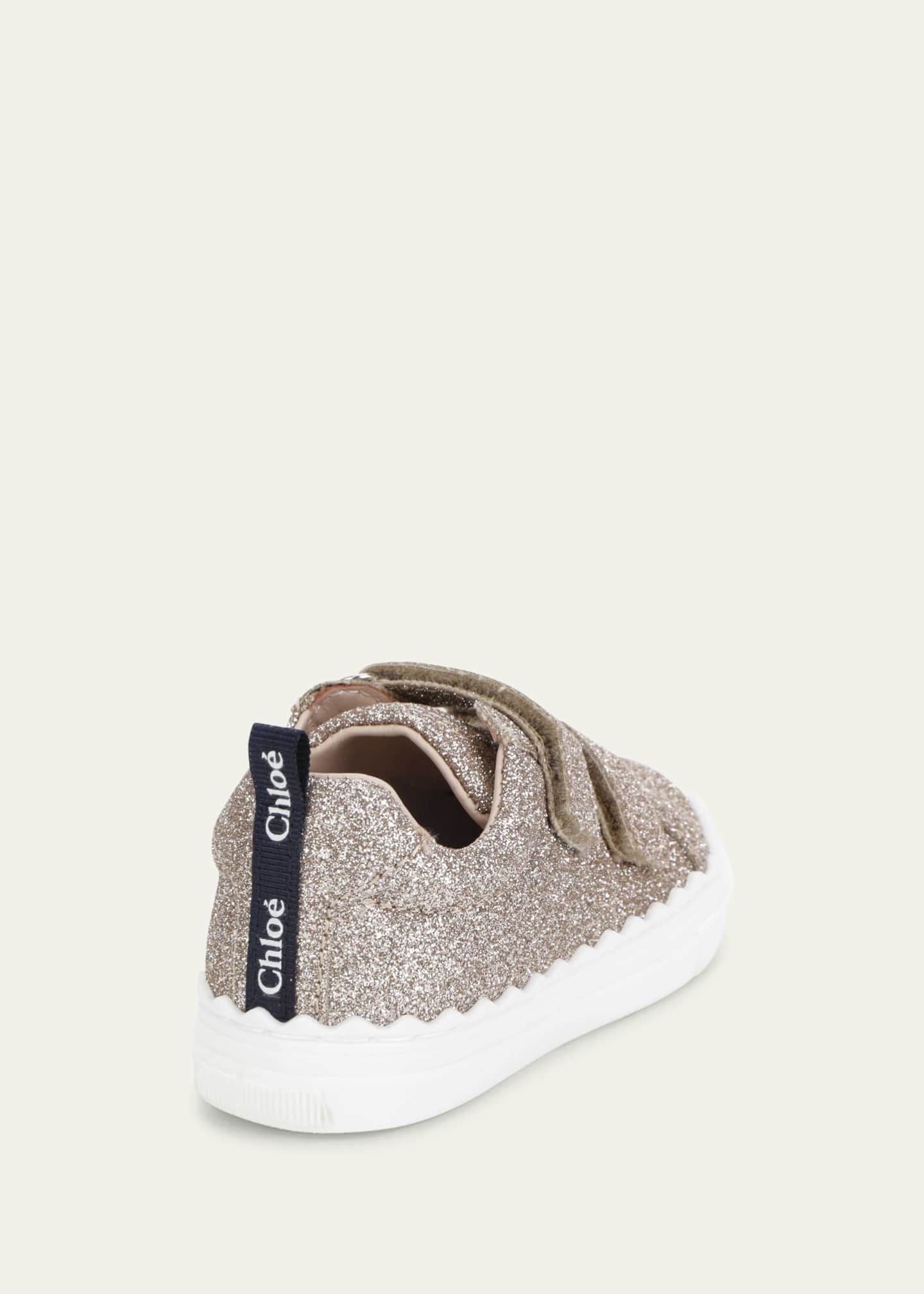 Chloe Girl's Grip Strap Glittery Calf Leather Sneakers, Baby - Bergdorf  Goodman